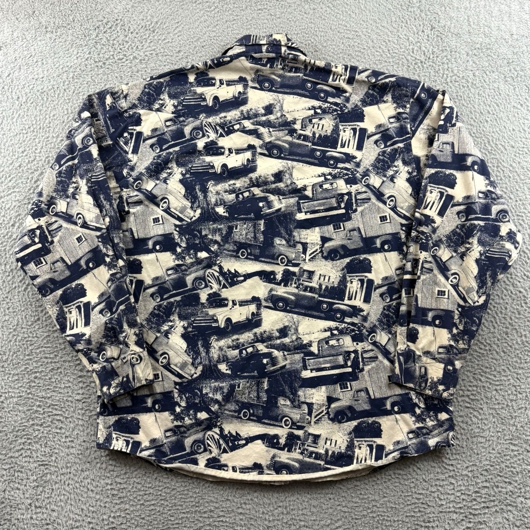 Tommy Hilfiger VINTAGE Tommy Hilfiger Shirt Men XL Car Print 90s Classic Pearl Snap Long Sleeve Size US XL / EU 56 / 4 - 7 Thumbnail