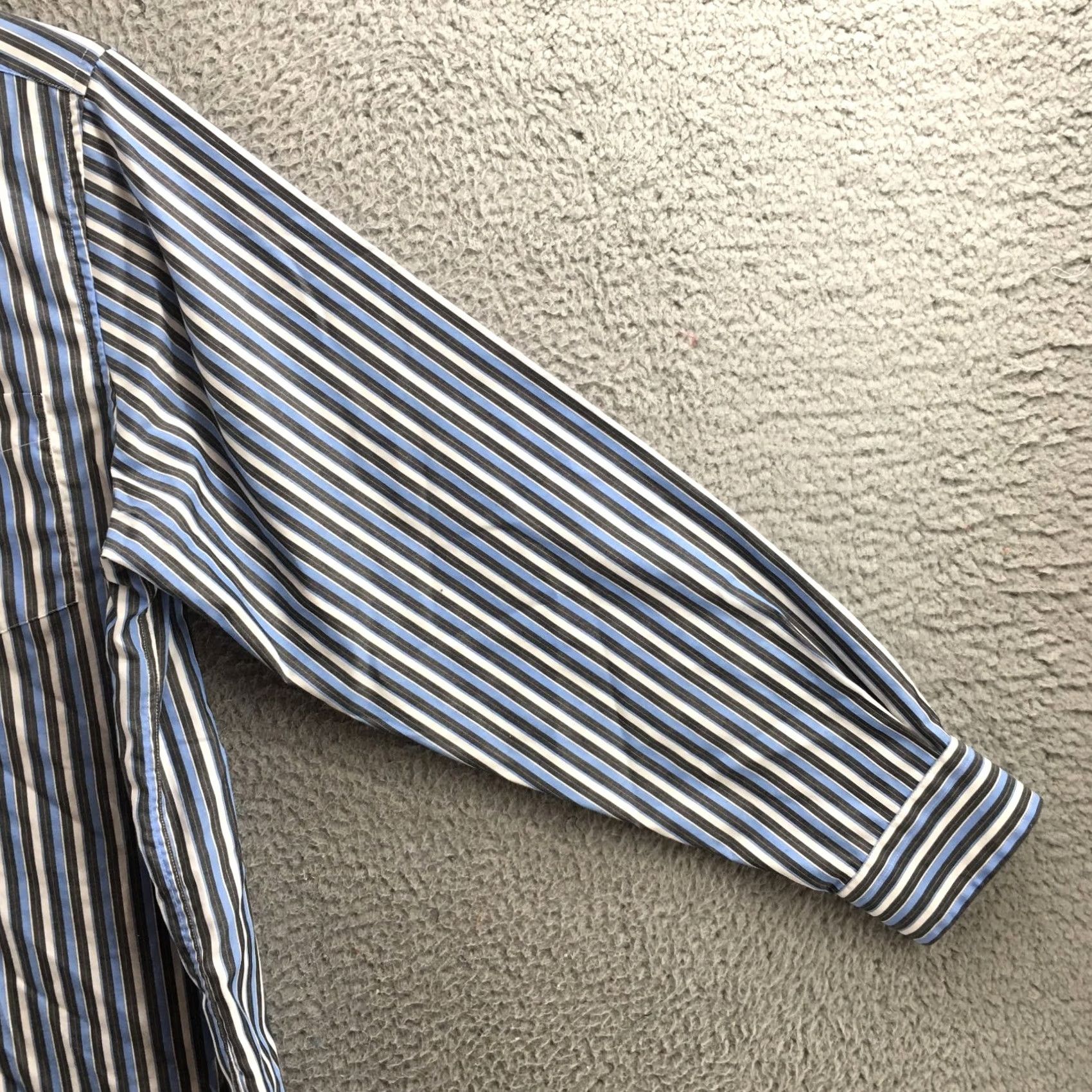 Nautica Nautica Button-Up Casual Shirt Mens XL Blue Striped Cotton Wrinkle Resistant Size US XL / EU 56 / 4 - 4 Thumbnail