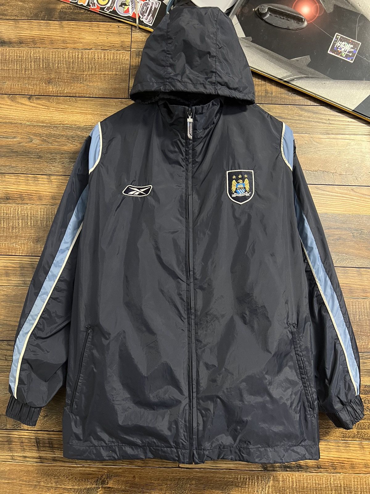 Reebok MANCHESTER CITY REEBOK Vintage Soccer Football Light Jacket Size US XL / EU 56 / 4 - 2 Thumbnail