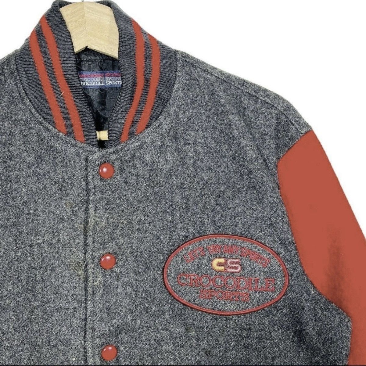 Lacoste Crocodile varsity jacket big logo embroidered wool Size US M / EU 48-50 / 2 - 4 Thumbnail