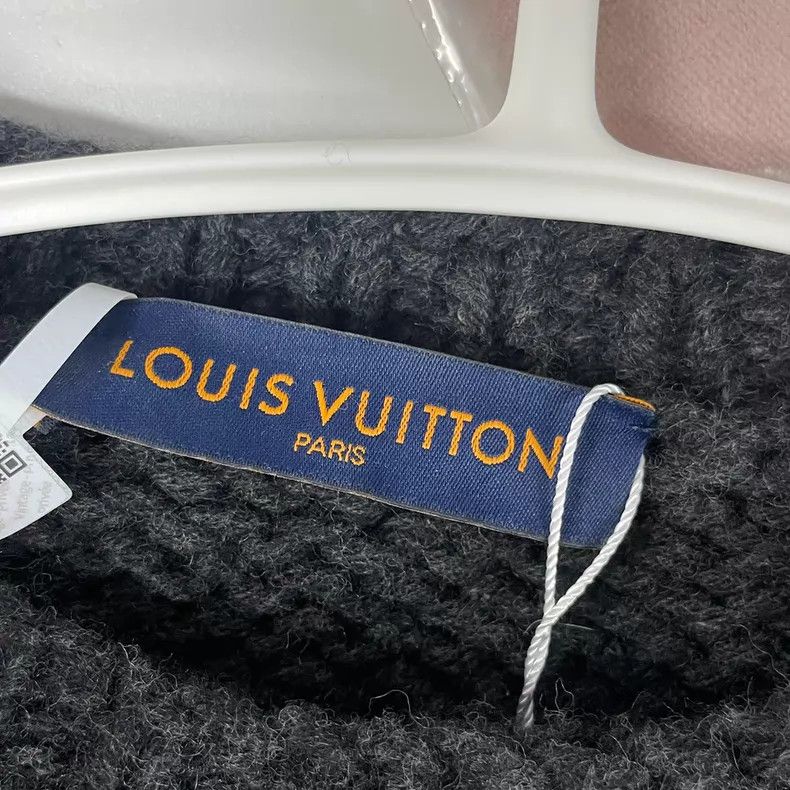 Louis Vuitton Louis Vuitton Black Airplane Intarsia Wool Crew Neck Long- Size US M / EU 48-50 / 2 - 3 Thumbnail