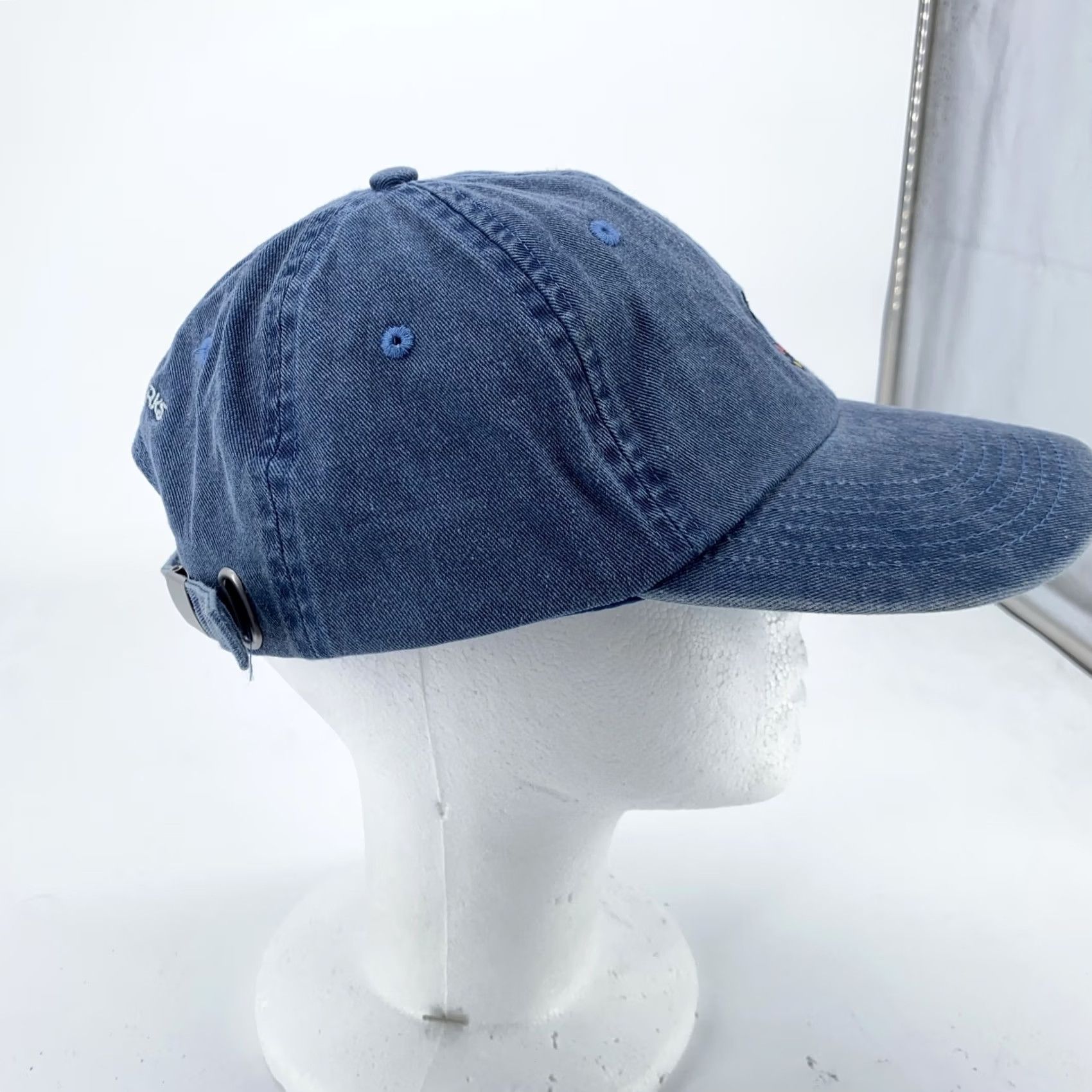Disney Disney Parks Mickey Mouse Hat Cap Blue Denim Embroidered Strap Back Adult Mens Size ONE SIZE - 2 Thumbnail
