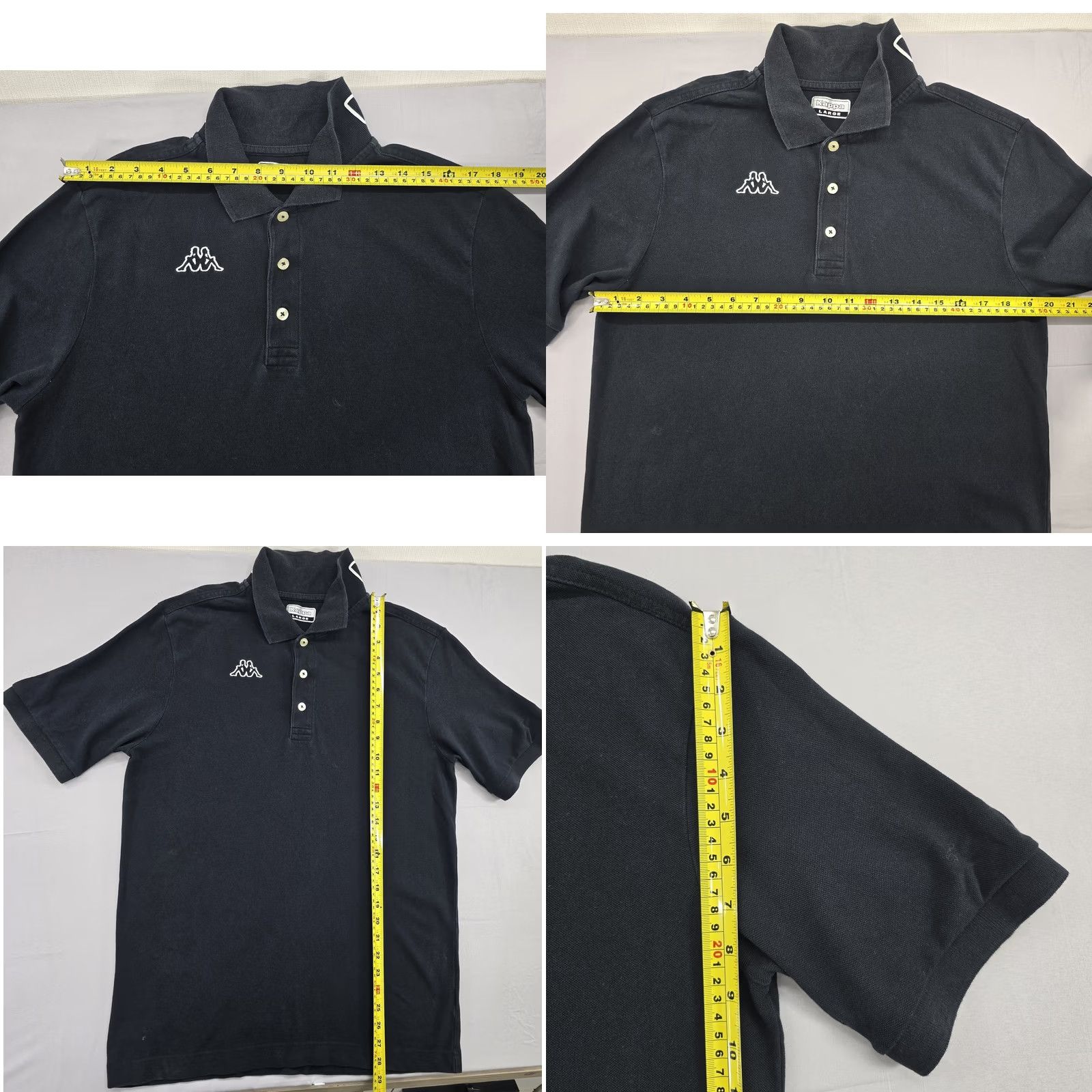 Kappa Kappa Mens Black Cotton Polo Shirt Large Short Sleeve Logo L Size US L / EU 52-54 / 3 - 8 Thumbnail