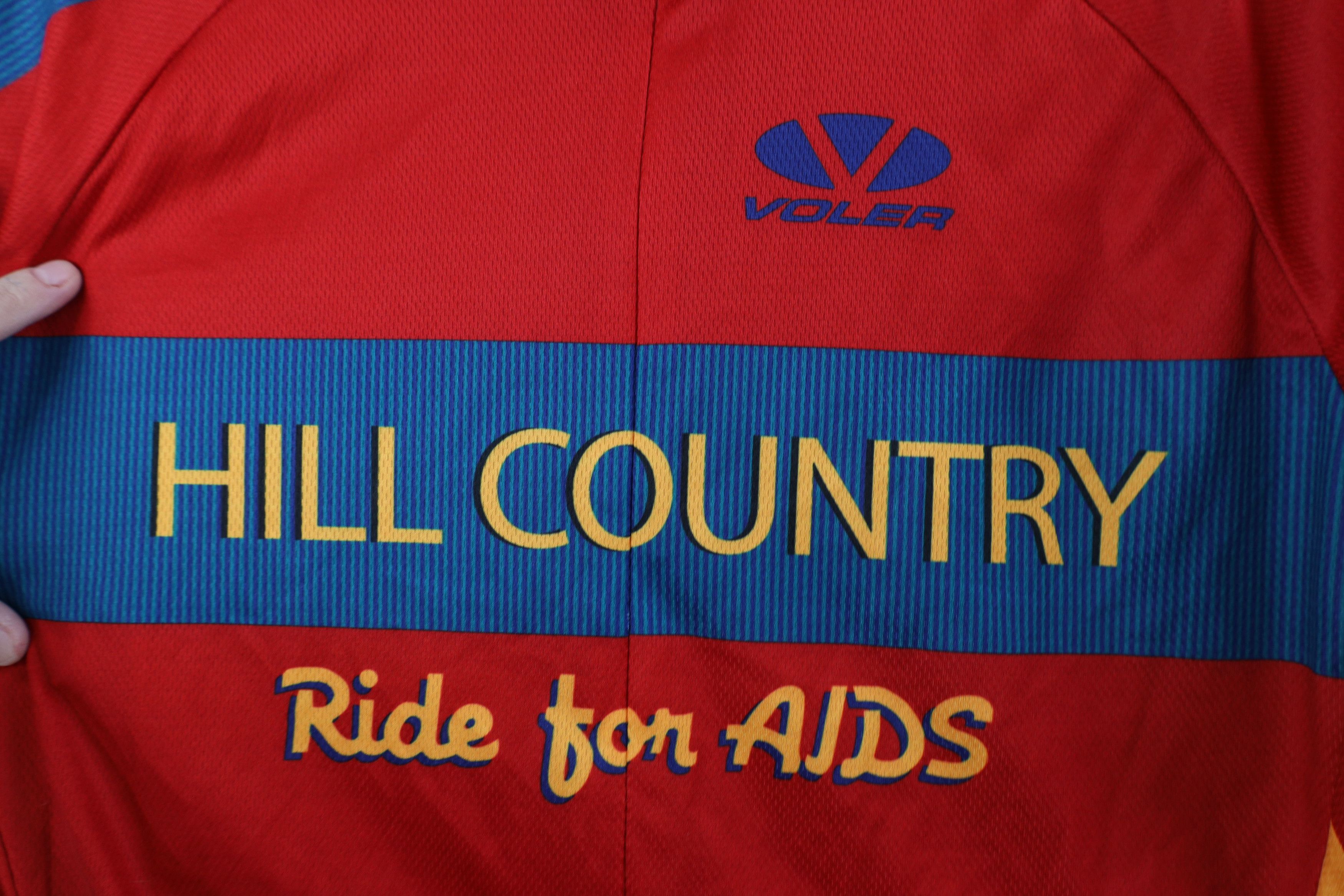 Vintage Vintage for AIDS Club Raglan Bicycle Cycling Jersey USA Red Size US L / EU 52-54 / 3 - 6 Thumbnail
