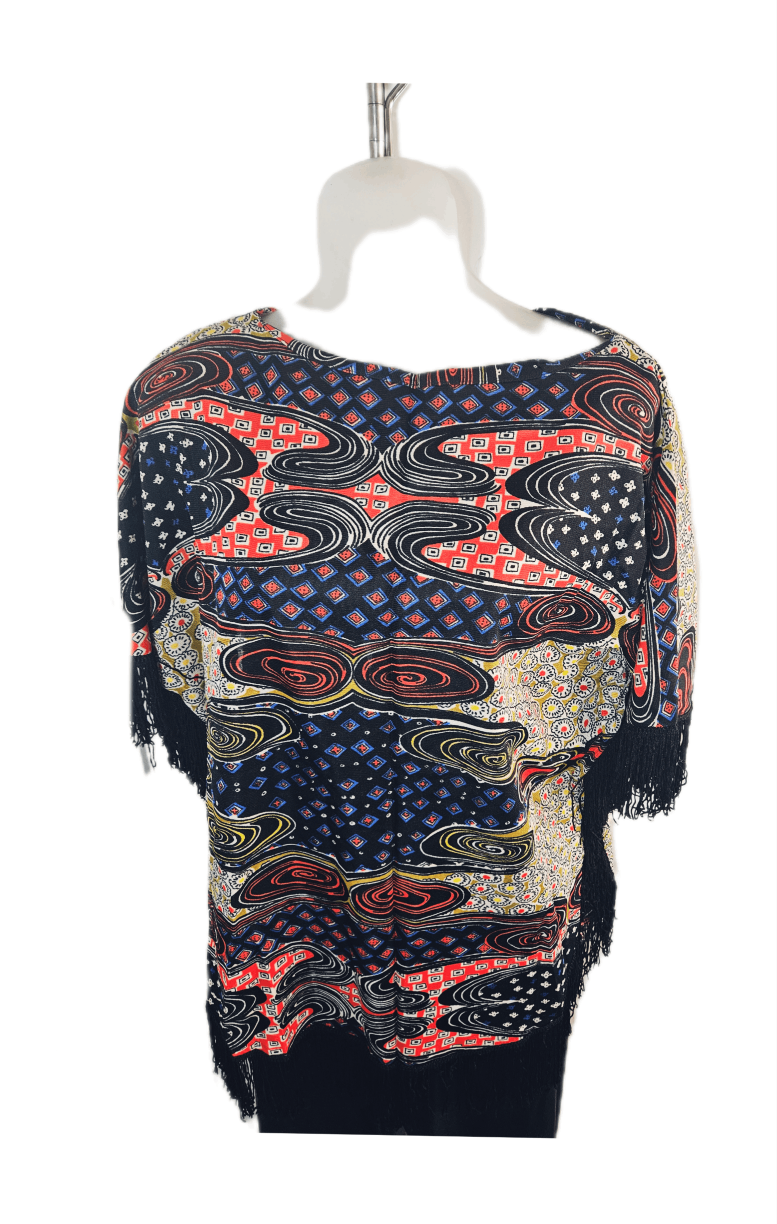 Other 1960S PSYCHEDELIC ALL OVER FRINGE PONCHO Size M / US 6-8 / IT 42-44 - 7 Thumbnail