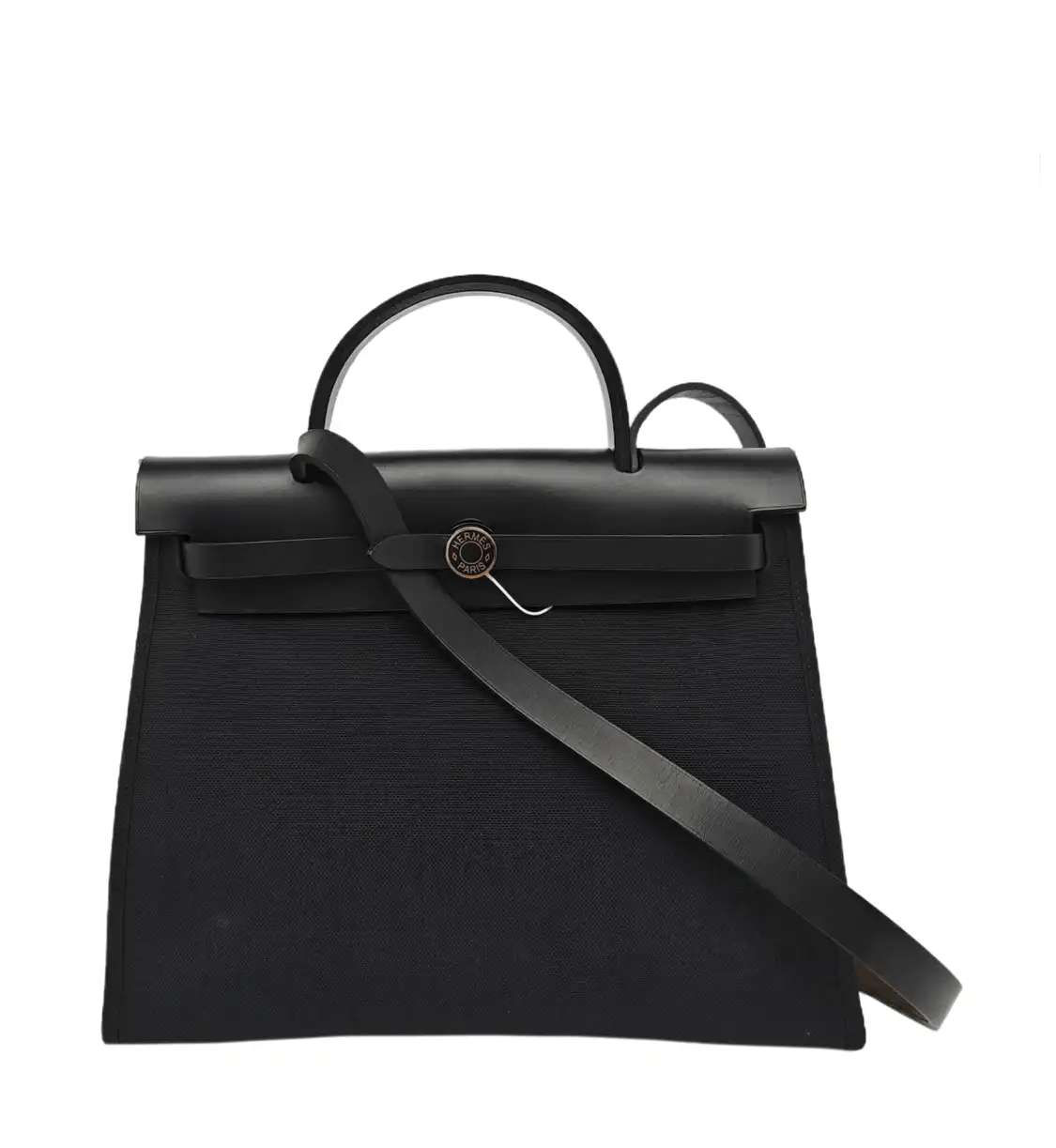 Hermes Hermes Herbag 31 black canvas shoulder bag handbag silver hardware D sub-pocket Size ONE SIZE - 1 Thumbnail