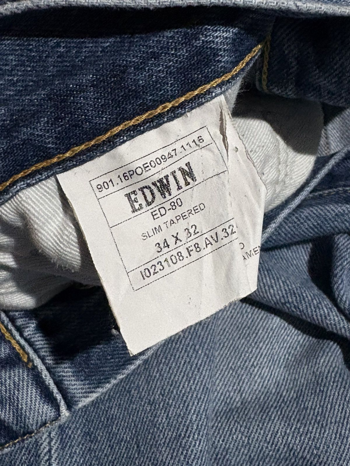 Edwin × Japanese Brand × Vintage Vintage Edwin Distressed Faded Jeans Denim Pants W34 Size US 34 / EU 50 - 6 Thumbnail