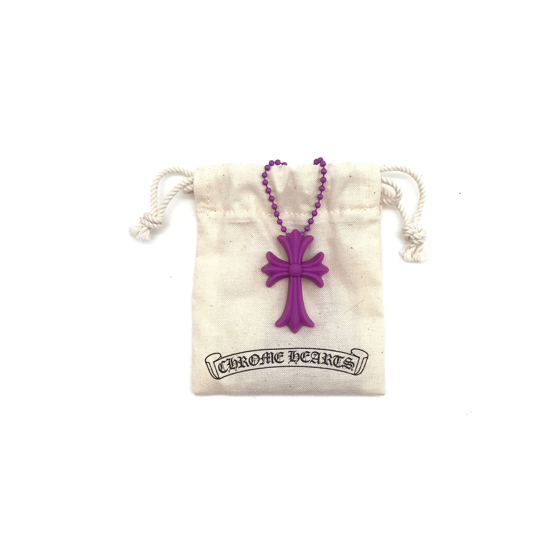 Chrome Hearts Chrome Hearts Purple Resin Cross Pendant Ball Chain Necklace Size ONE SIZE - 4 Thumbnail