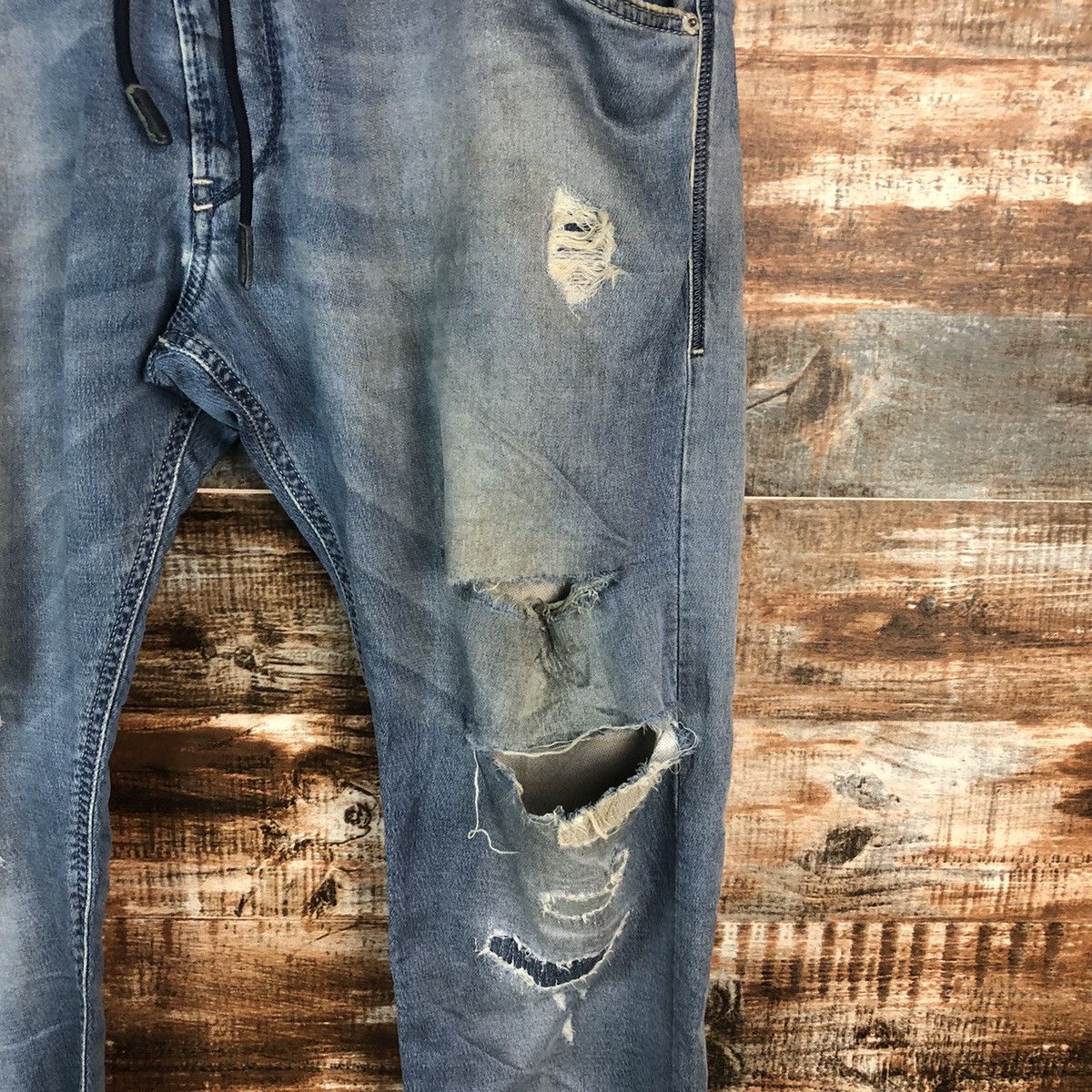 Diesel Diesel Blue Distressed Denim Pants #A2092 Size US 33 - 10 Thumbnail