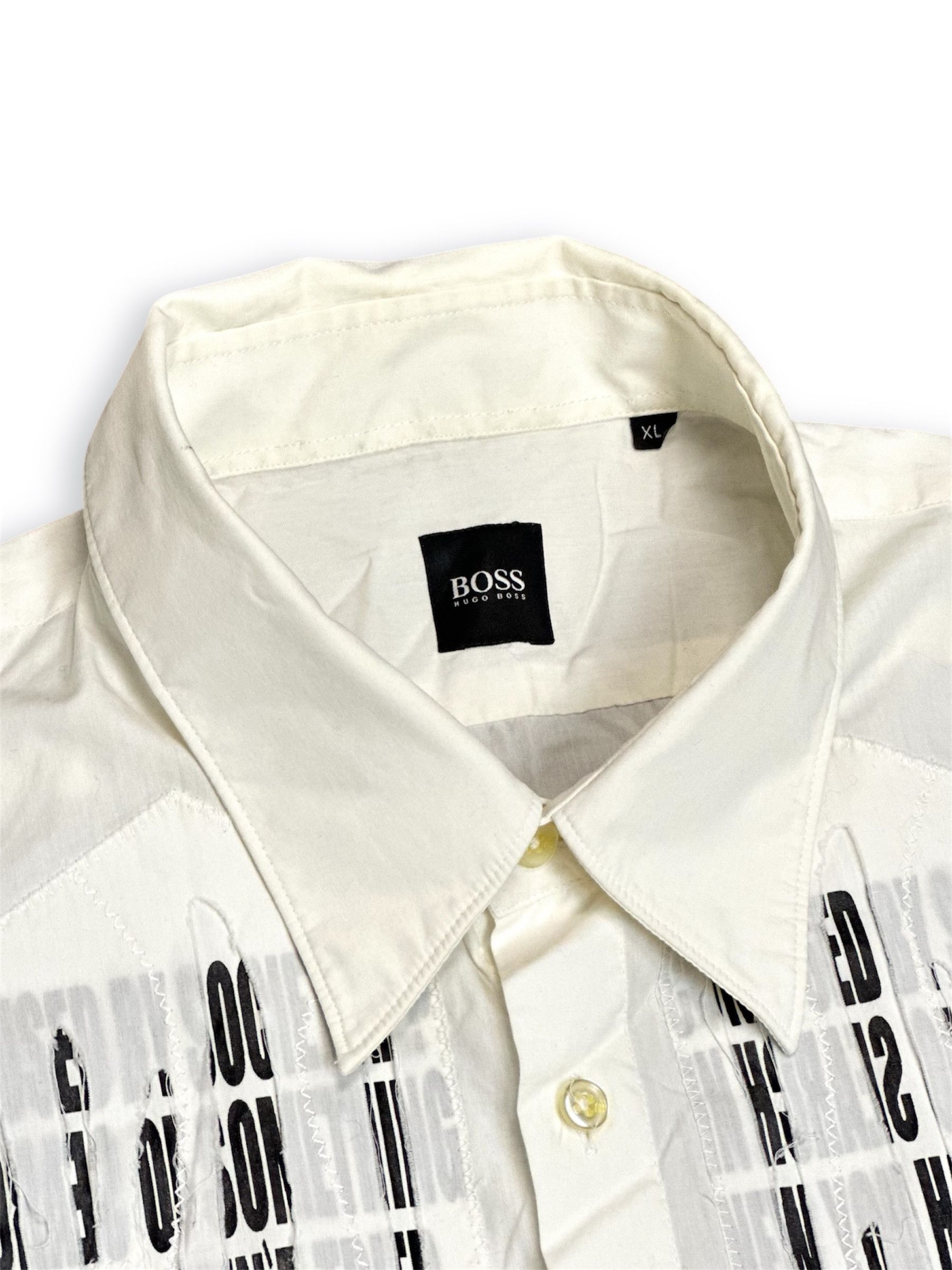 Hugo Boss Hugo Boss Printed Distressed designer vintage shirt Size US XL / EU 56 / 4 - 4 Thumbnail