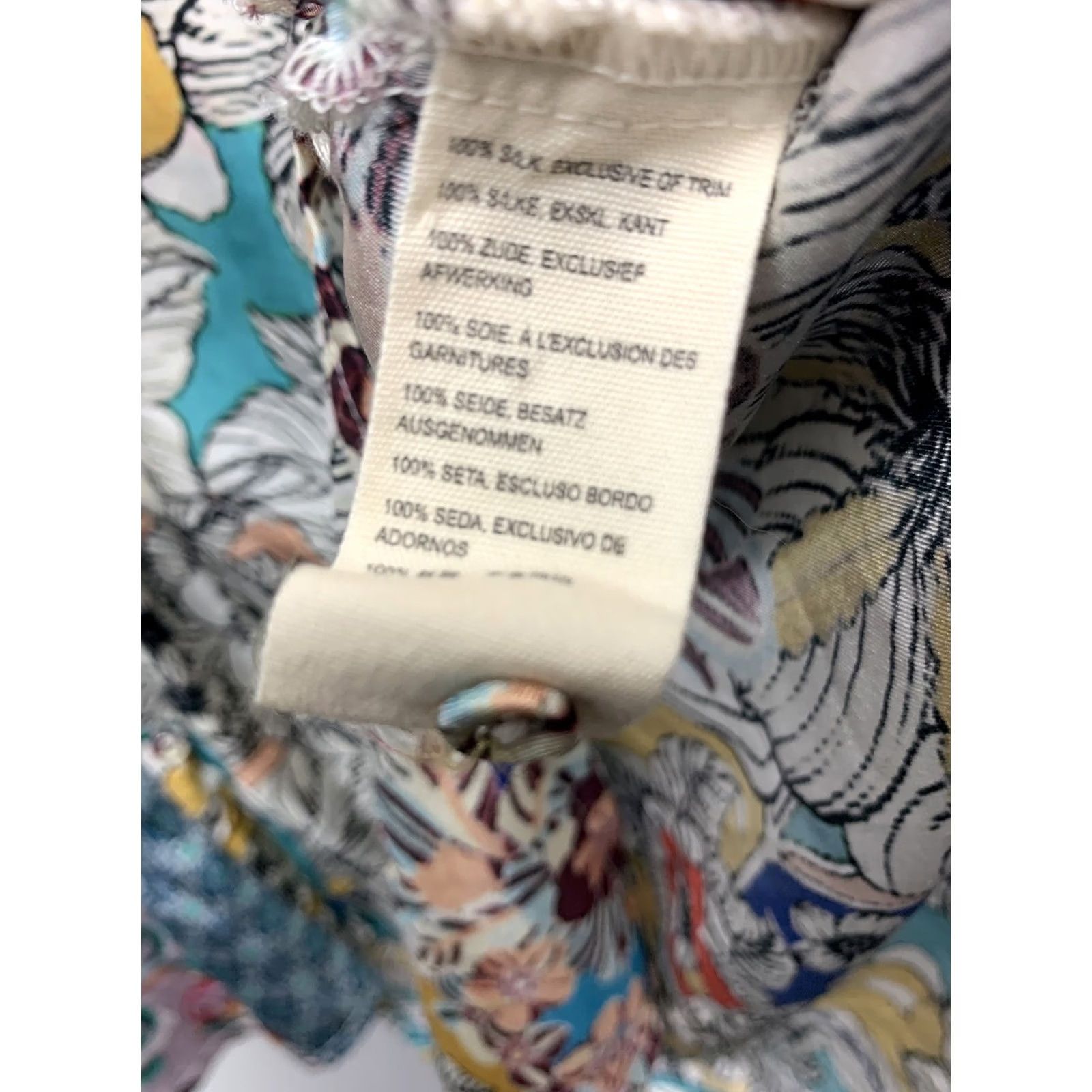 Johnny Was Johnny Was Tunic Cardigan S Multicolor Floral Print 100% Silk Boho Button Front V-Neck Long Sleeve Womens Size S / US 4 / IT 40 - 6 Thumbnail
