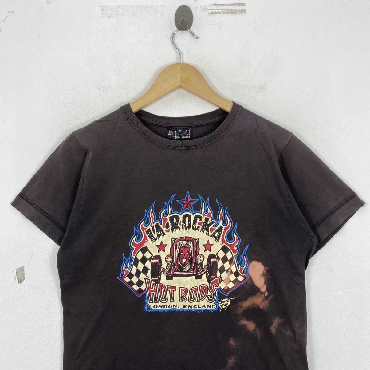 Vintage Vtg 90s La Rocka Hot Rods T-Shirt S Rockabilly Sun Faded Size US S / EU 44-46 / 1 - 3 Thumbnail