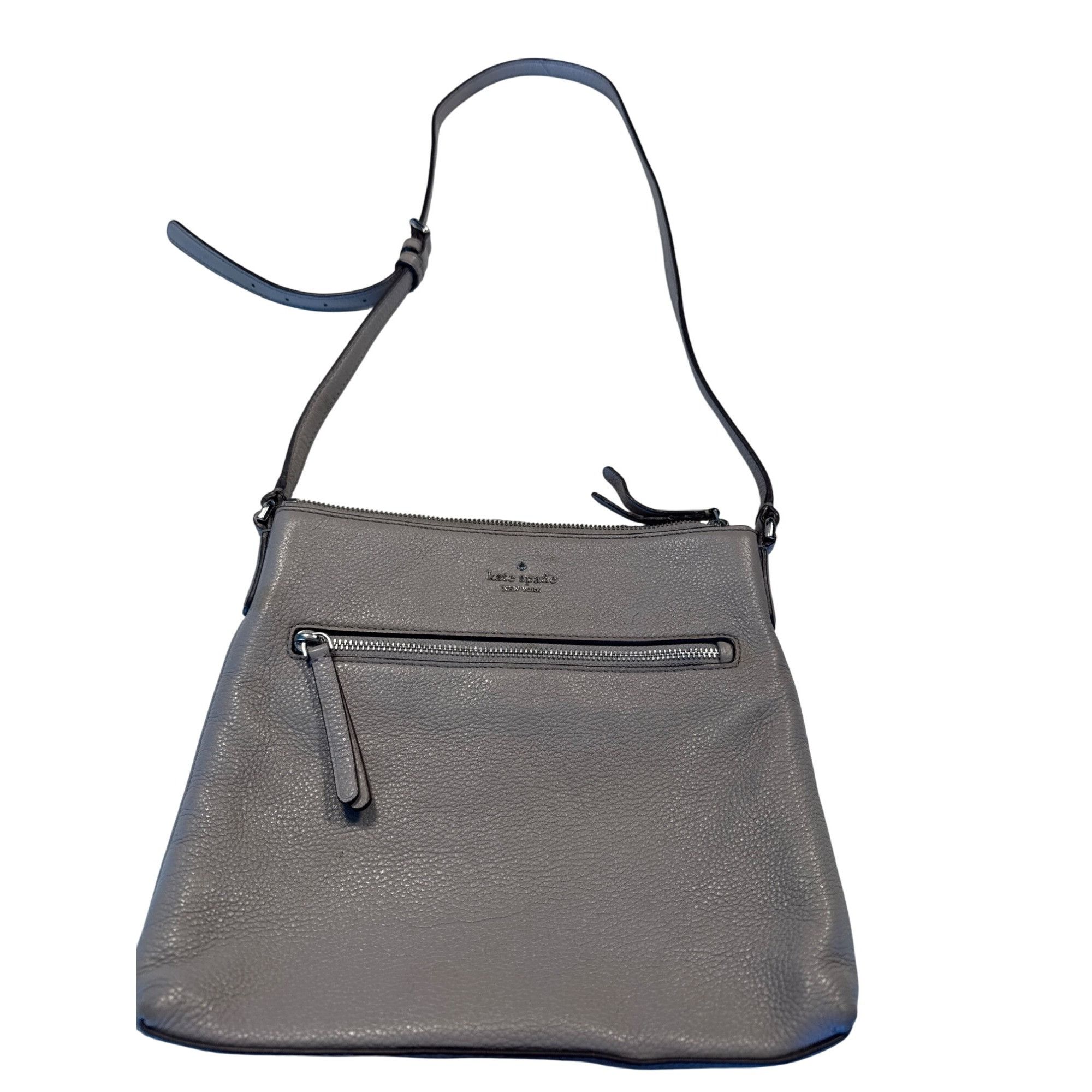 Kate Spade Kate Spade Pebbled Leather Shoulder Bag Gray with Adjustable Size ONE SIZE - 1 Thumbnail
