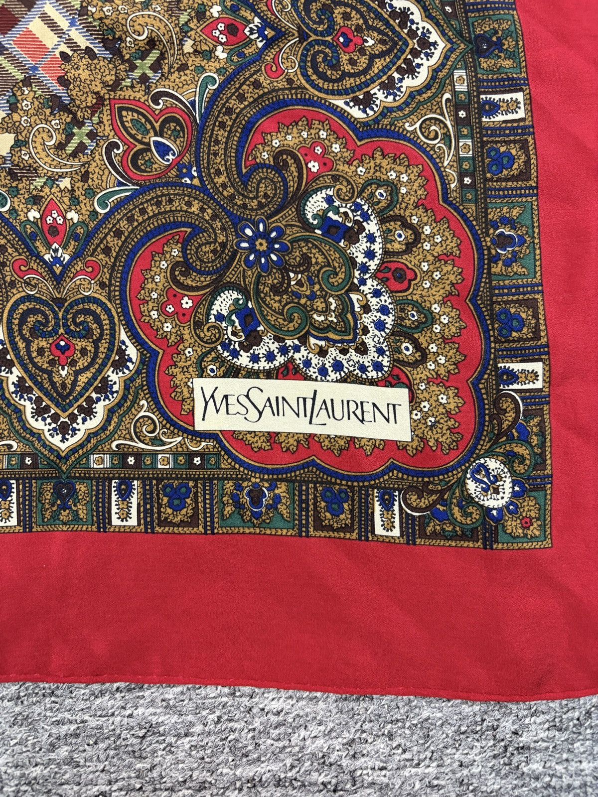 Vintage Vintage 90s Yves Saint Laurent Silk Scarf Size ONE SIZE - 4 Thumbnail