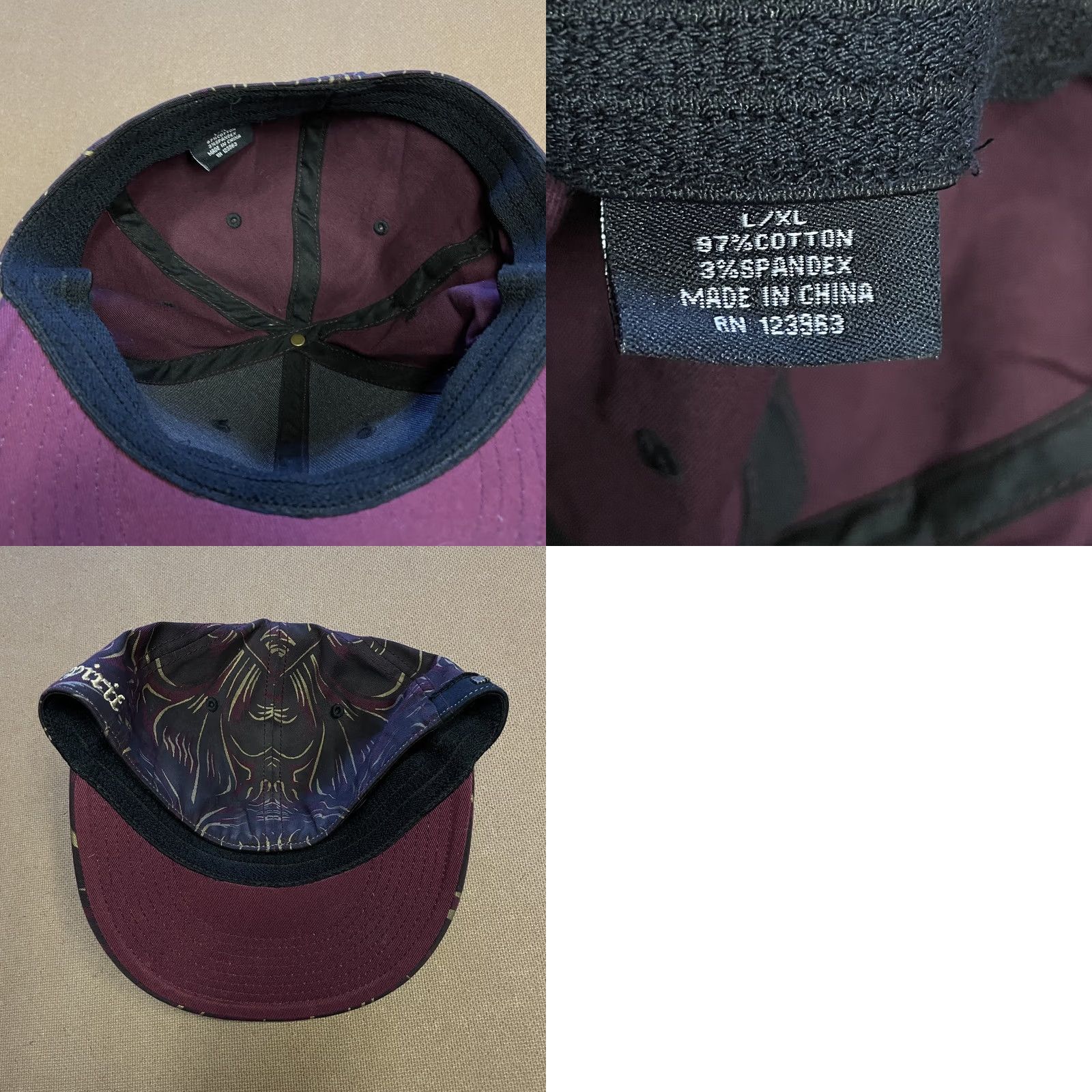 ESPIRIT Rebel Spirit Hat Cap Fitted L XL Black Fleur De Lis Embroidered Graphic Mens Size ONE SIZE - 9 Thumbnail