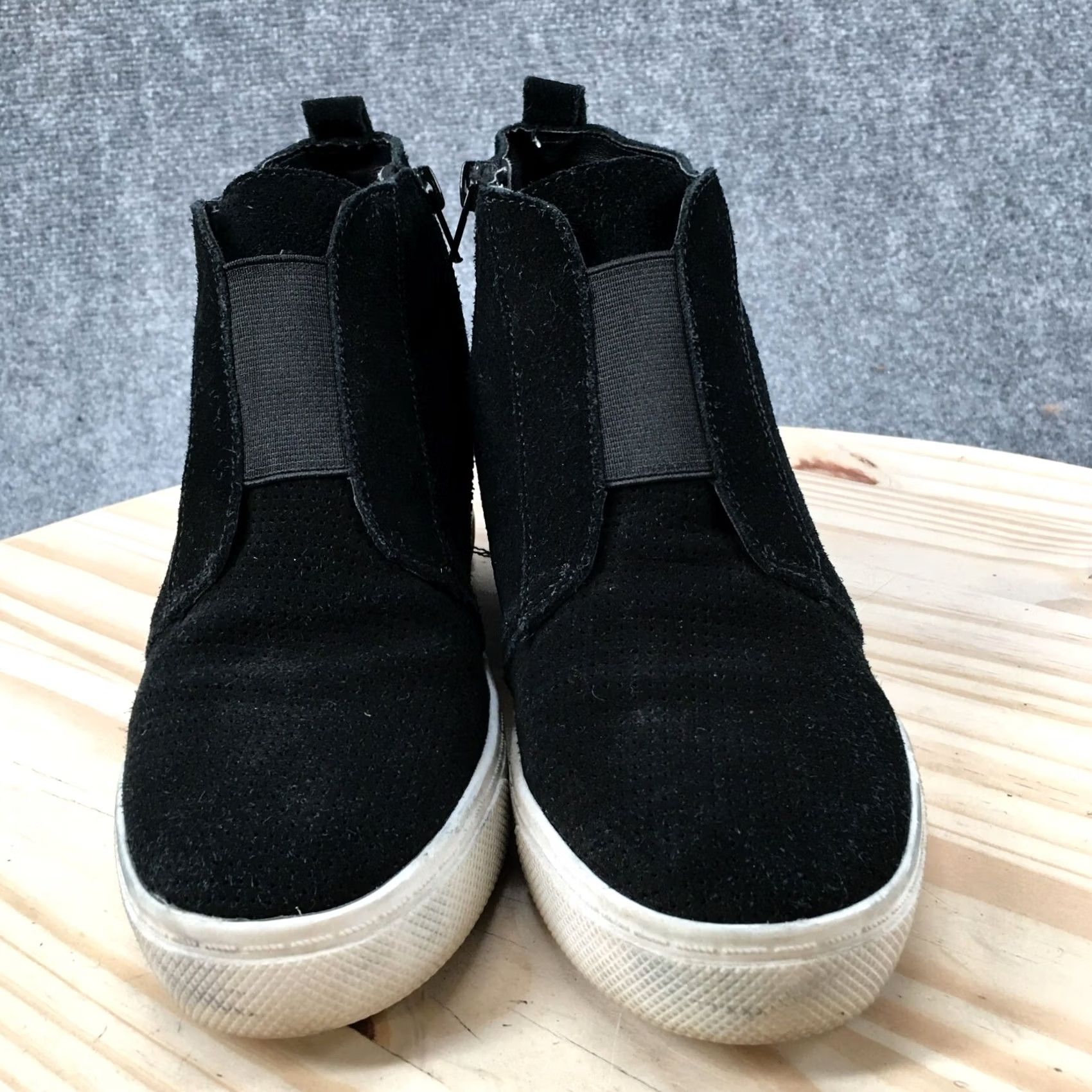 Steve Madden Steve Madden Boots Womens 7.5 Wavery Wedge Booties Black Suede Side Zip Size US 8 / IT 38 - 6 Thumbnail