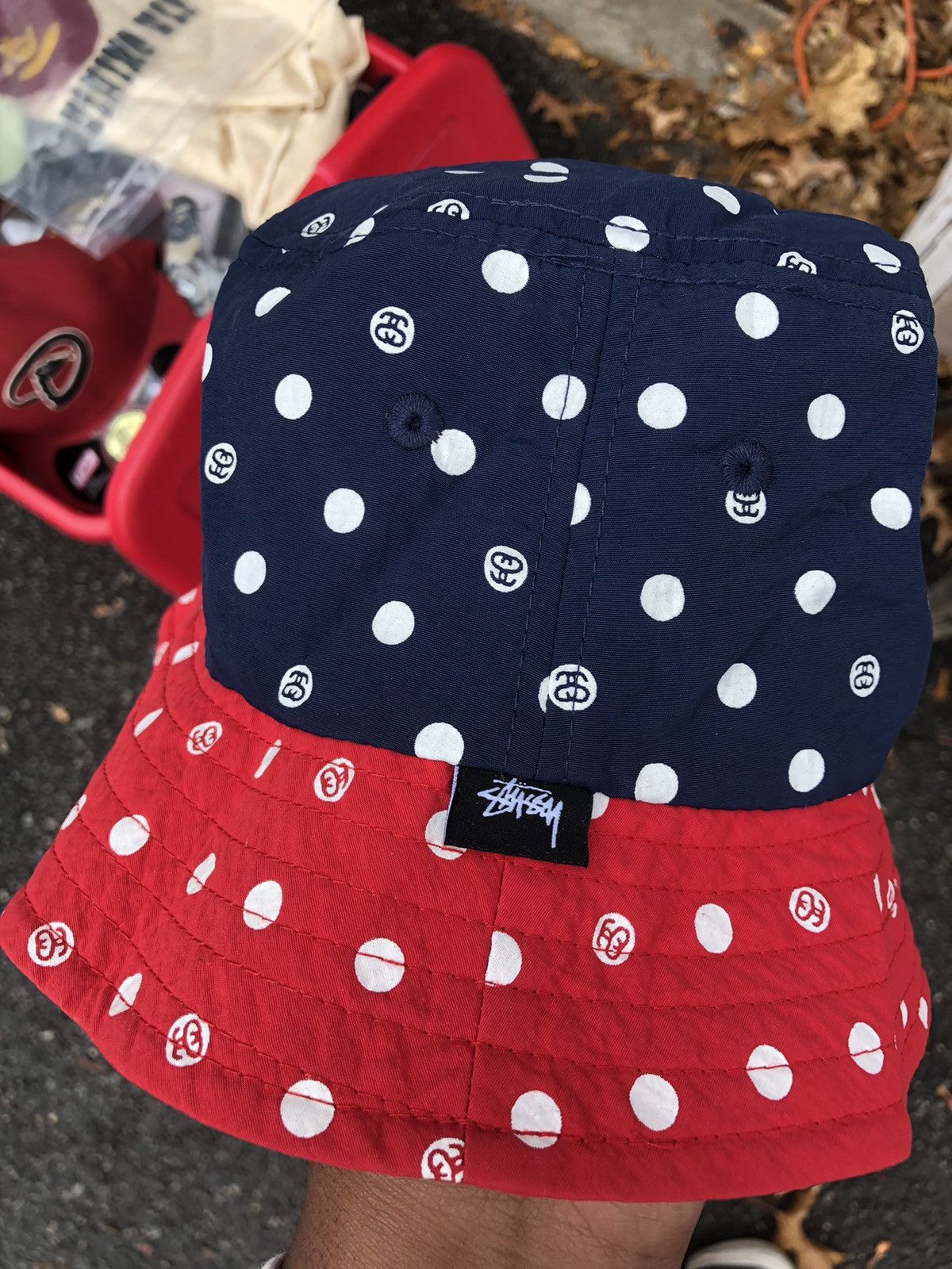Stussy Stussy Polka Dot Bucket Red White Blue One Size M/L Size ONE SIZE - 1 Thumbnail
