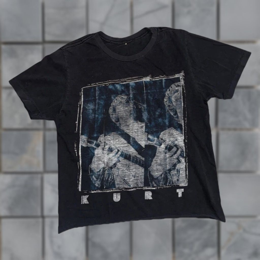 Vintage VINTAGE Nirvana T-Shirt Shirt XS Cropped Black 90s Kurt Cobain Graphic Print Distressed Size US XS / EU 42 / 0 - 1 Thumbnail