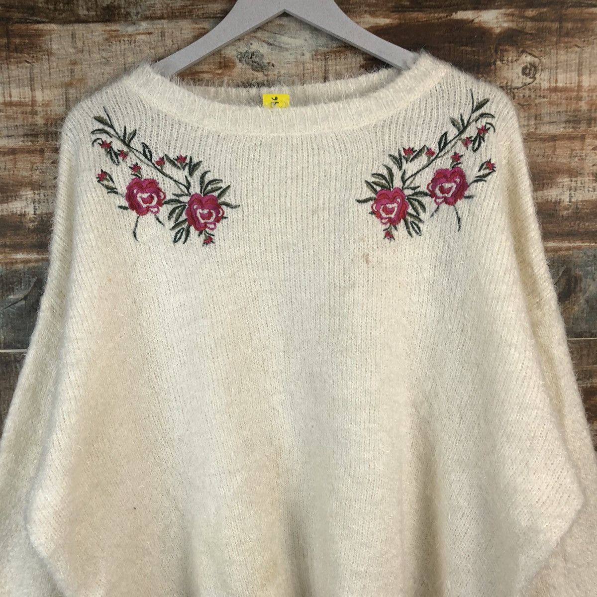 Homespun Knitwear DL GU White vintage mohair shaggy Knitwear #C346 Size XL / US 12-14 / IT 48-50 - 5 Thumbnail