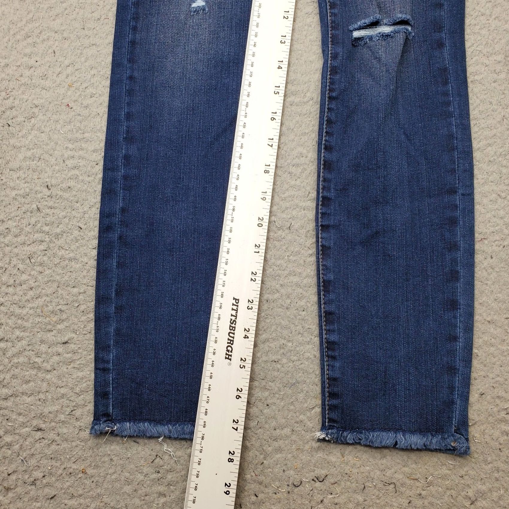 Vintage Refuge Womens Jeans 2 Blue Denim High Rise Frayed Hem Skinny Streetwear 2 Womens Blue Denim Skinny Jeans Size 26" / US 2 / IT 38 - 4 Thumbnail