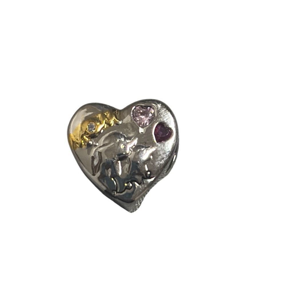 Other Charm Bead 925 Sterling Silver Elephant Love Charm 5A Cubic Size ONE SIZE - 2 Thumbnail