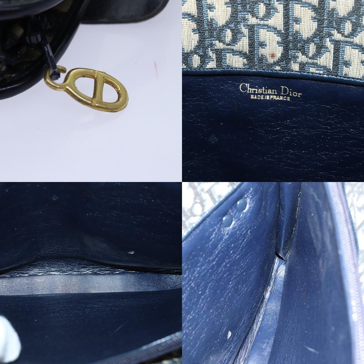Dior DIOR Trotter Canvas Hand Bag Canvas Navy Size ONE SIZE - 11 Thumbnail