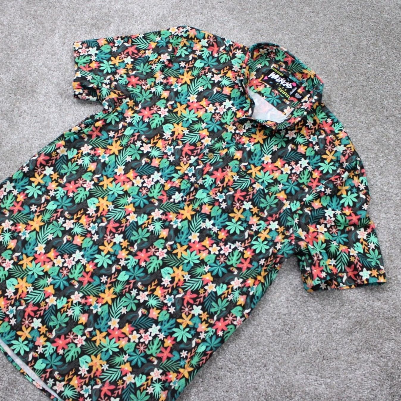 Chubbies Chubbies Hawaiian Shirt Mens M Green Floral Short Sleeve Button-Down Past Weekend Wear S/S Pullover Shirt Size US M / EU 48-50 / 2 - 3 Thumbnail