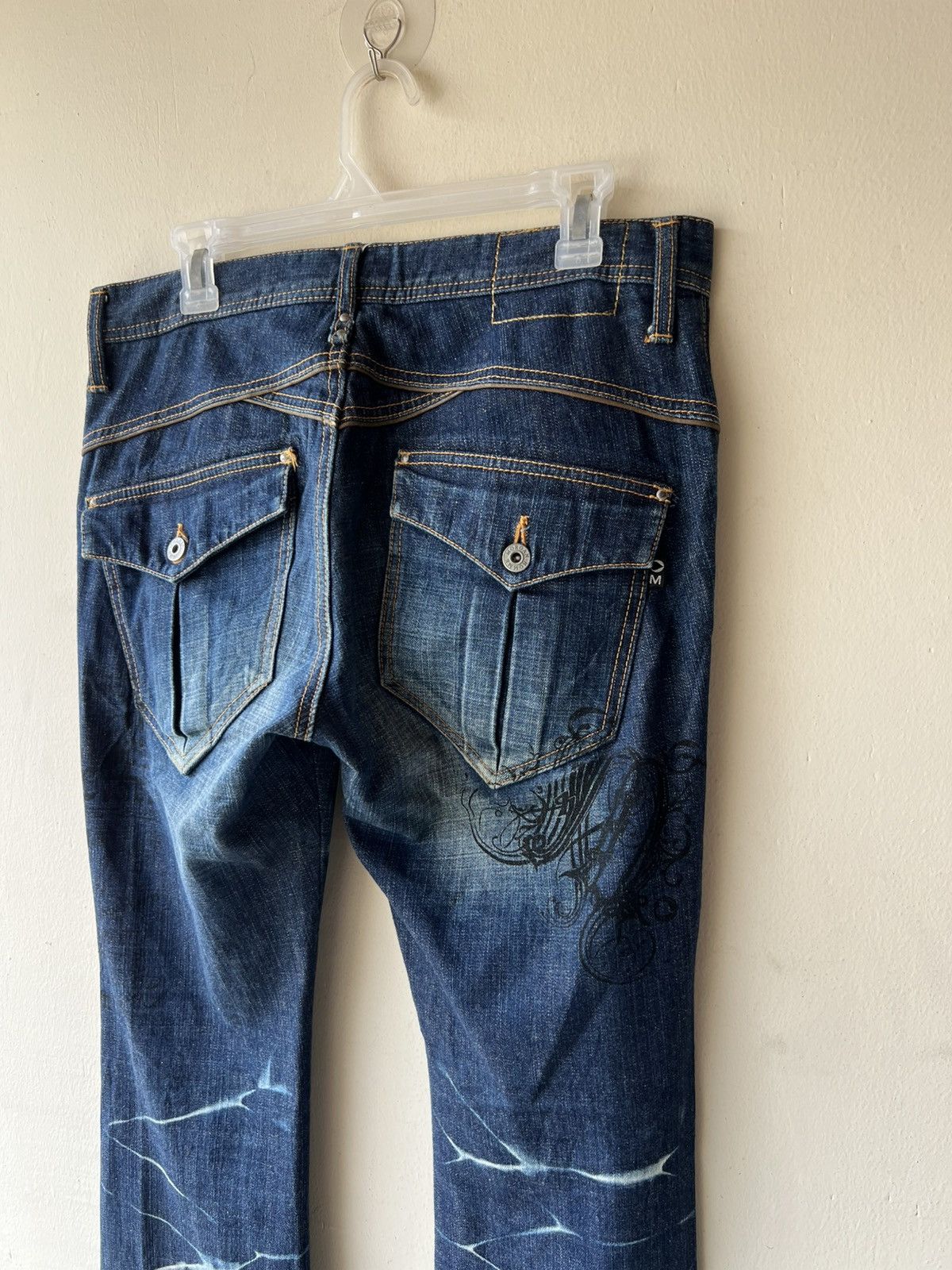 Morgan Homme RARE Morgan Homme Japan Distressed Denim Flare Jeans Size US 31 - 22 Thumbnail