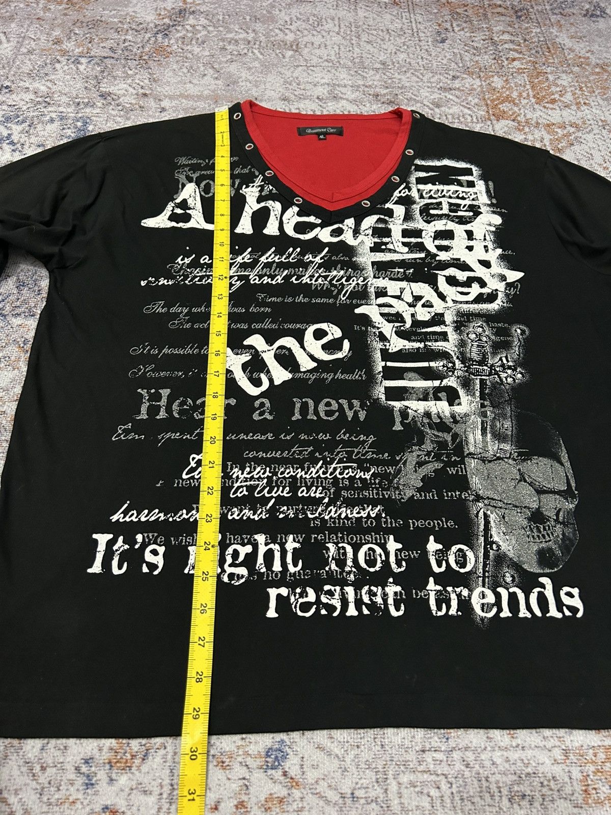 If Six Was Nine × Japanese Brand × Le Grande Bleu (L.G.B.) Beaumont Carr A Head Of The Pack Poem Shirt Size US XXL / EU 58 / 5 - 12 Thumbnail