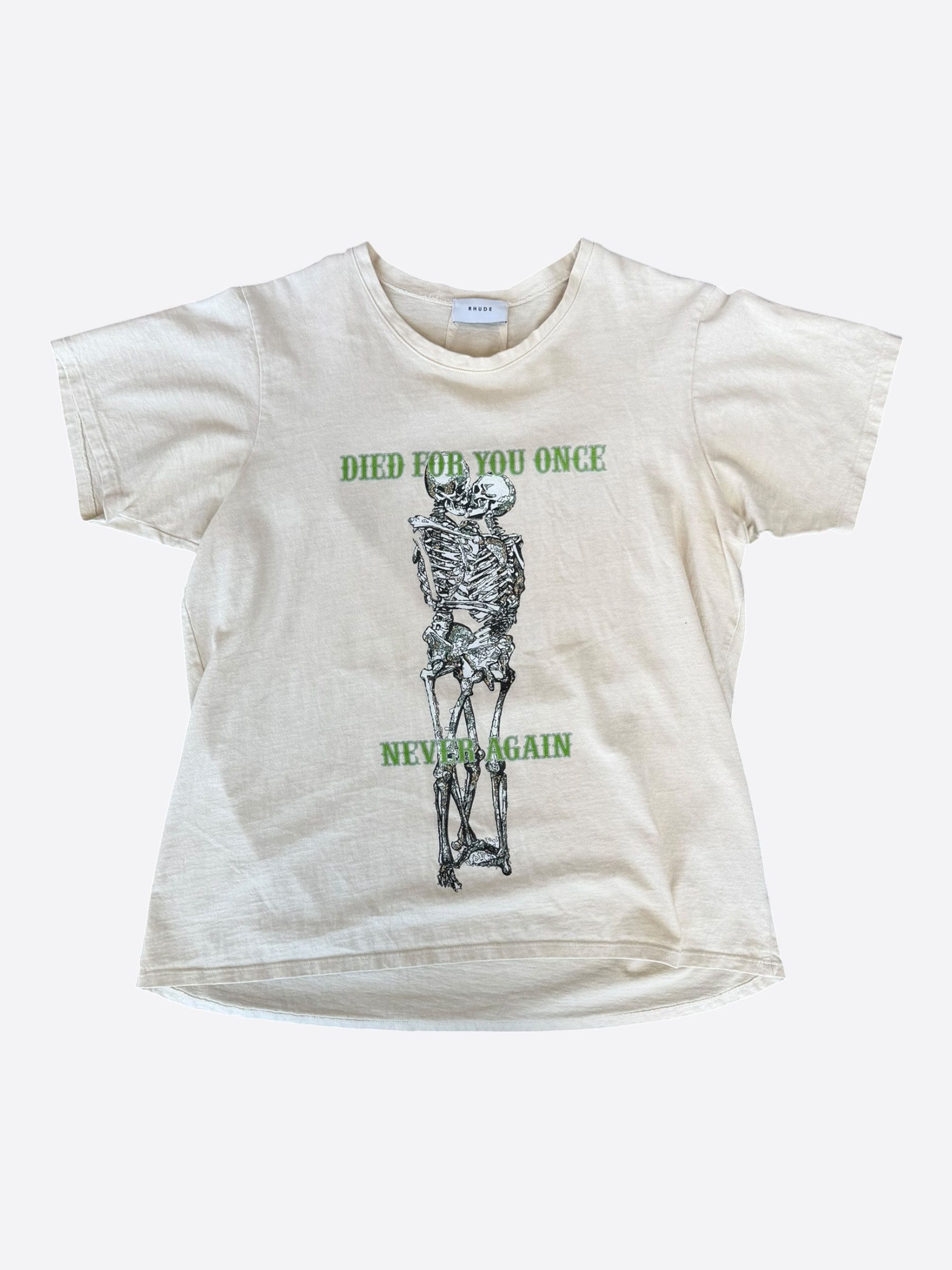 Rhude Rhude Vintage White Skeleton Graphic T-Shirt Size US S / EU 44-46 / 1 - 1 Thumbnail