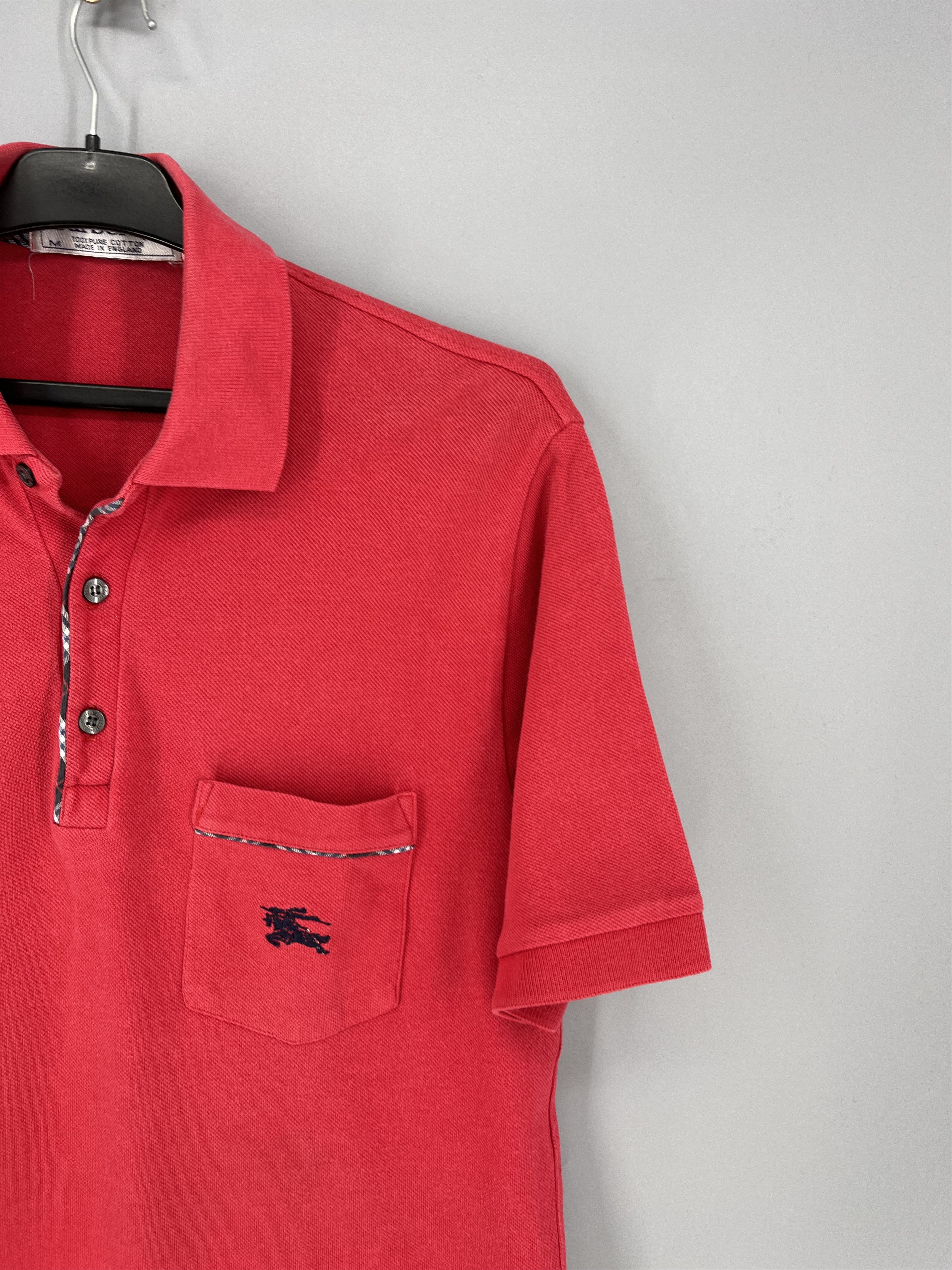 Burberry Vintage Burberry Red Polo T-Shirt Size US M / EU 48-50 / 2 - 5 Thumbnail