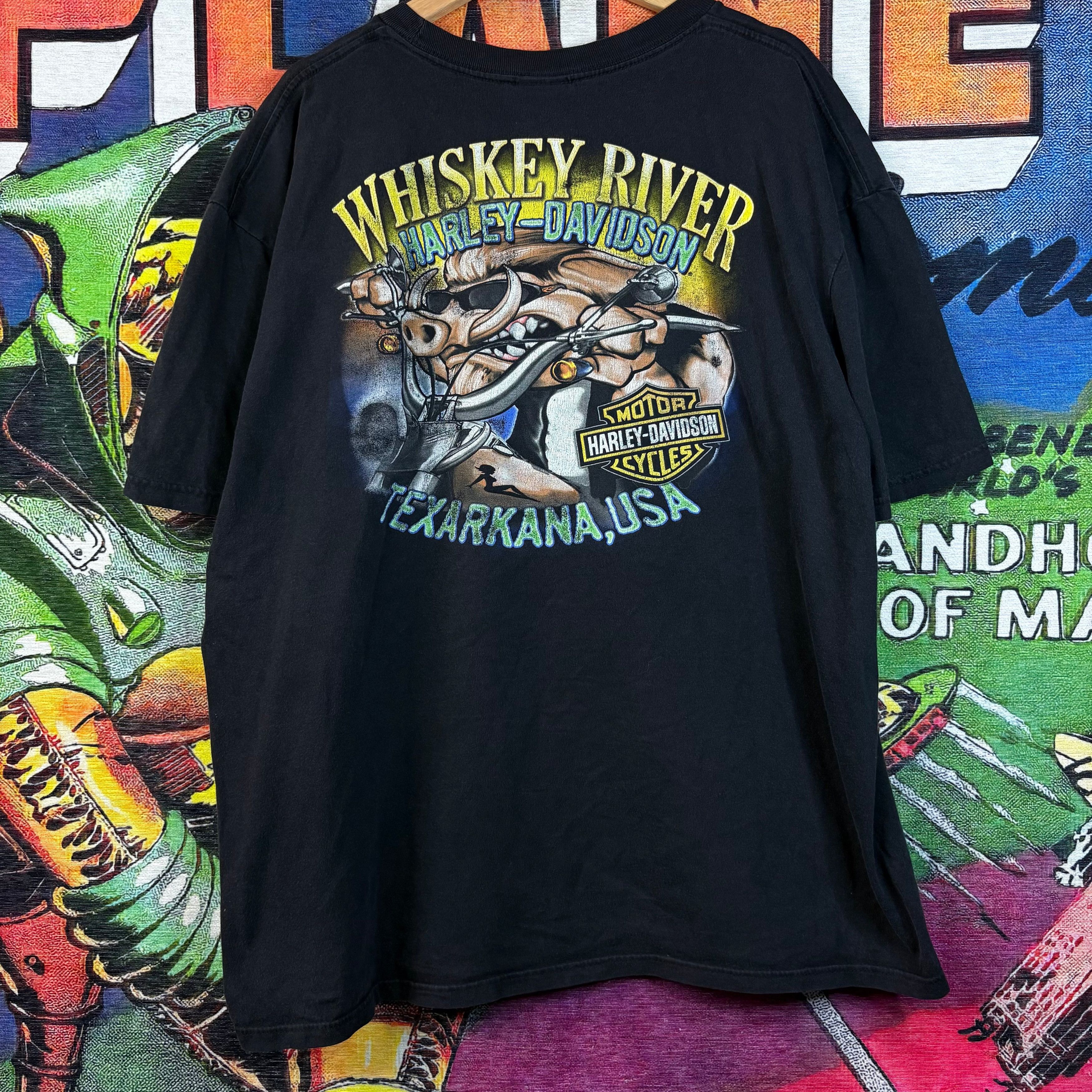 Harley Davidson Y2K Harley Davidson "Whiskey River Texarkana, USA" Tee 2XL Size US XXL / EU 58 / 5 - 2 Thumbnail