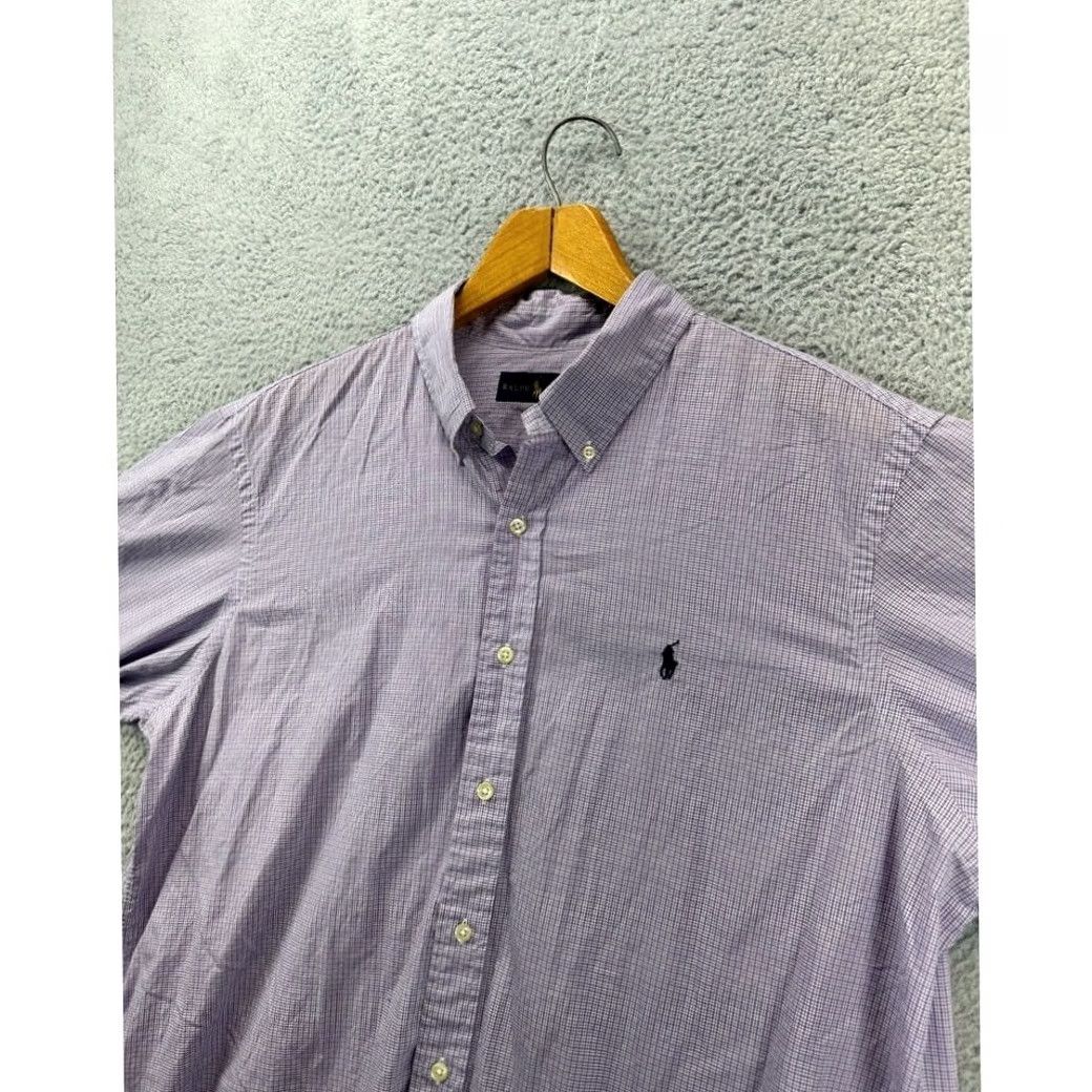 Ralph Lauren Ralph Lauren Shirt Adult XL Purple Plaid Cotton Pony Long Sleeve Men Size US XL / EU 56 / 4 - 6 Thumbnail