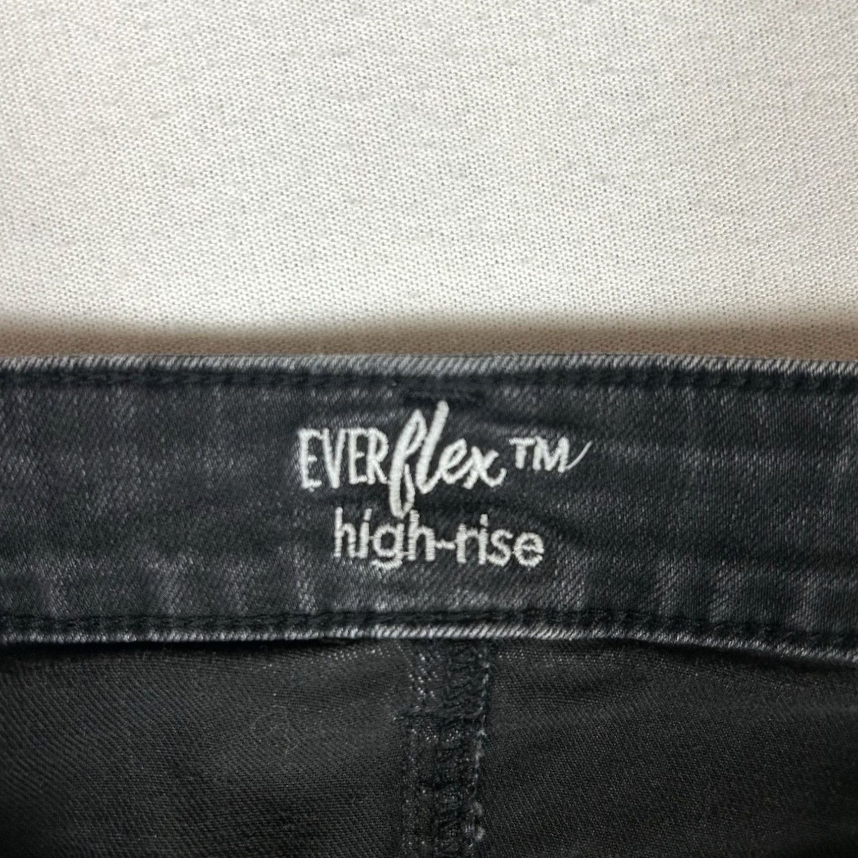 Vintage Maurices Everflex High Rise Skinny Jeans Women's 10 Black Denim Stretch 10L Long Size 32" / US 10 / IT 46 - 7 Thumbnail