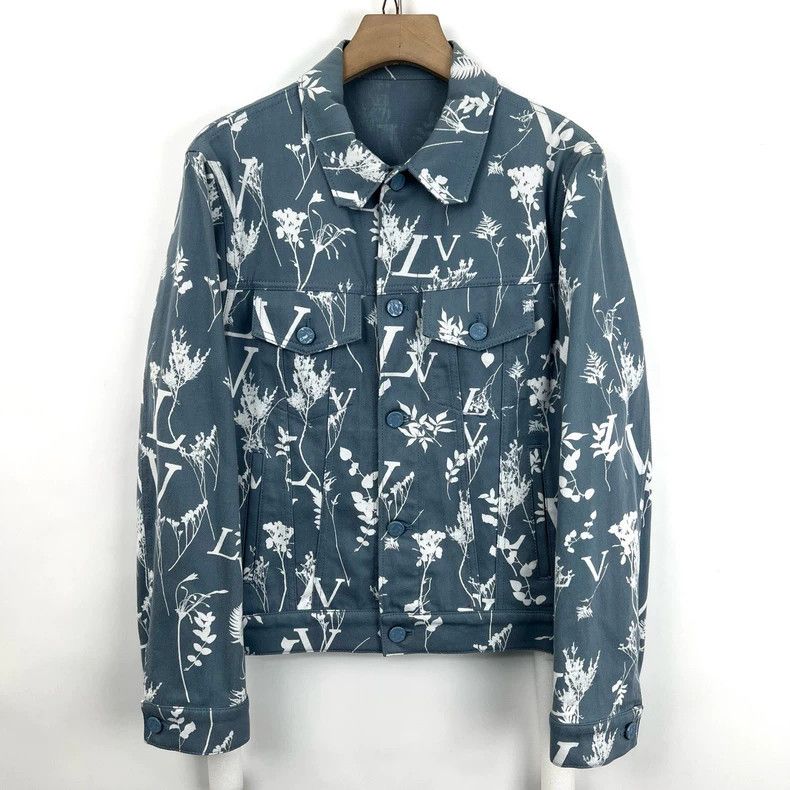 Louis Vuitton Louis Vuitton 23ss blue wheat-ear print denim jacket 2502-N Size US S / EU 44-46 / 1 - 2 Thumbnail