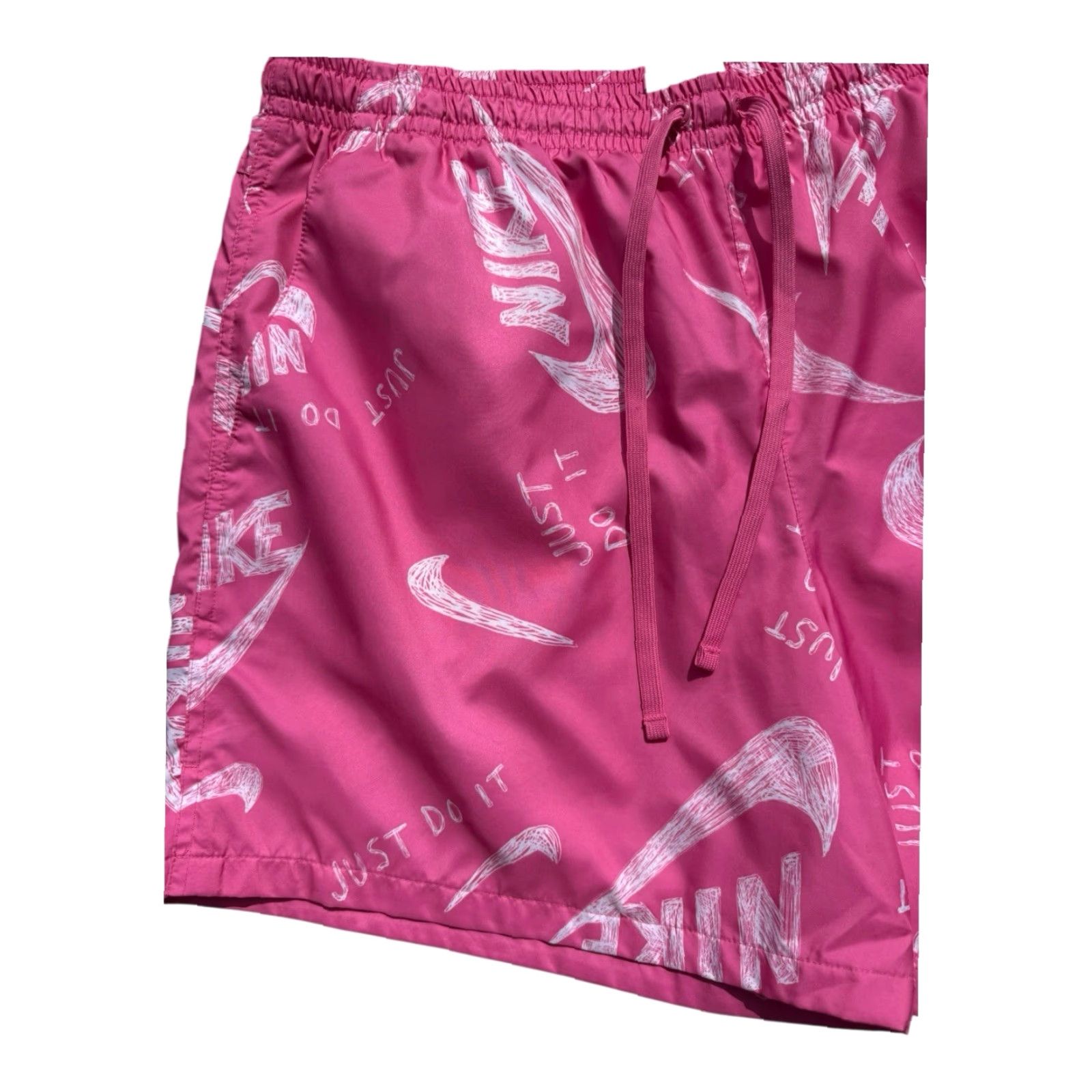 Nike Nike Sportswear Shorts Pink Just Do It All Over Print NSW Woven Flow Sz 2XL Mens Activewear Short 2XL Size US 39 - 4 Thumbnail