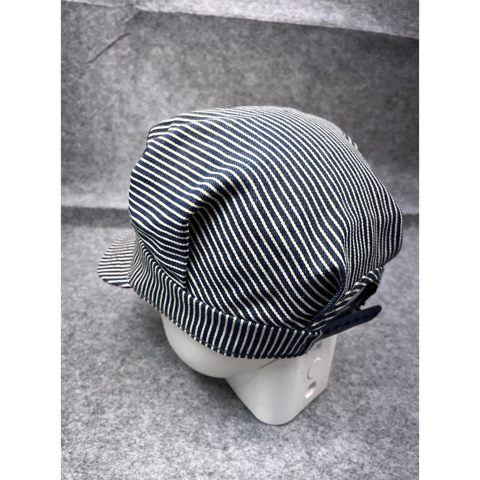 Durango VINTAGE Durango & Silverton Engineer Hat Cap Snap Back Adult Blue Stripe Cotton Made USA Size ONE SIZE - 5 Thumbnail