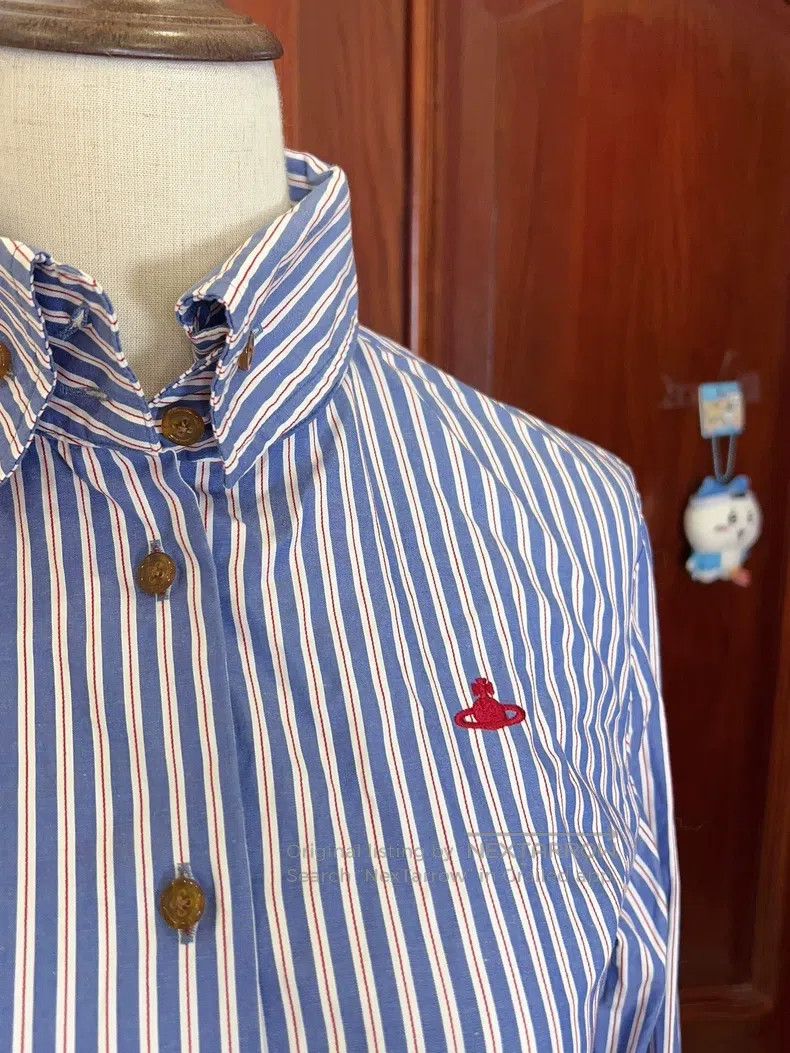 Vivienne Westwood vivienne westwood Purple-blue striped long-sleeved shirt b Size M / US 6-8 / IT 42-44 - 3 Thumbnail