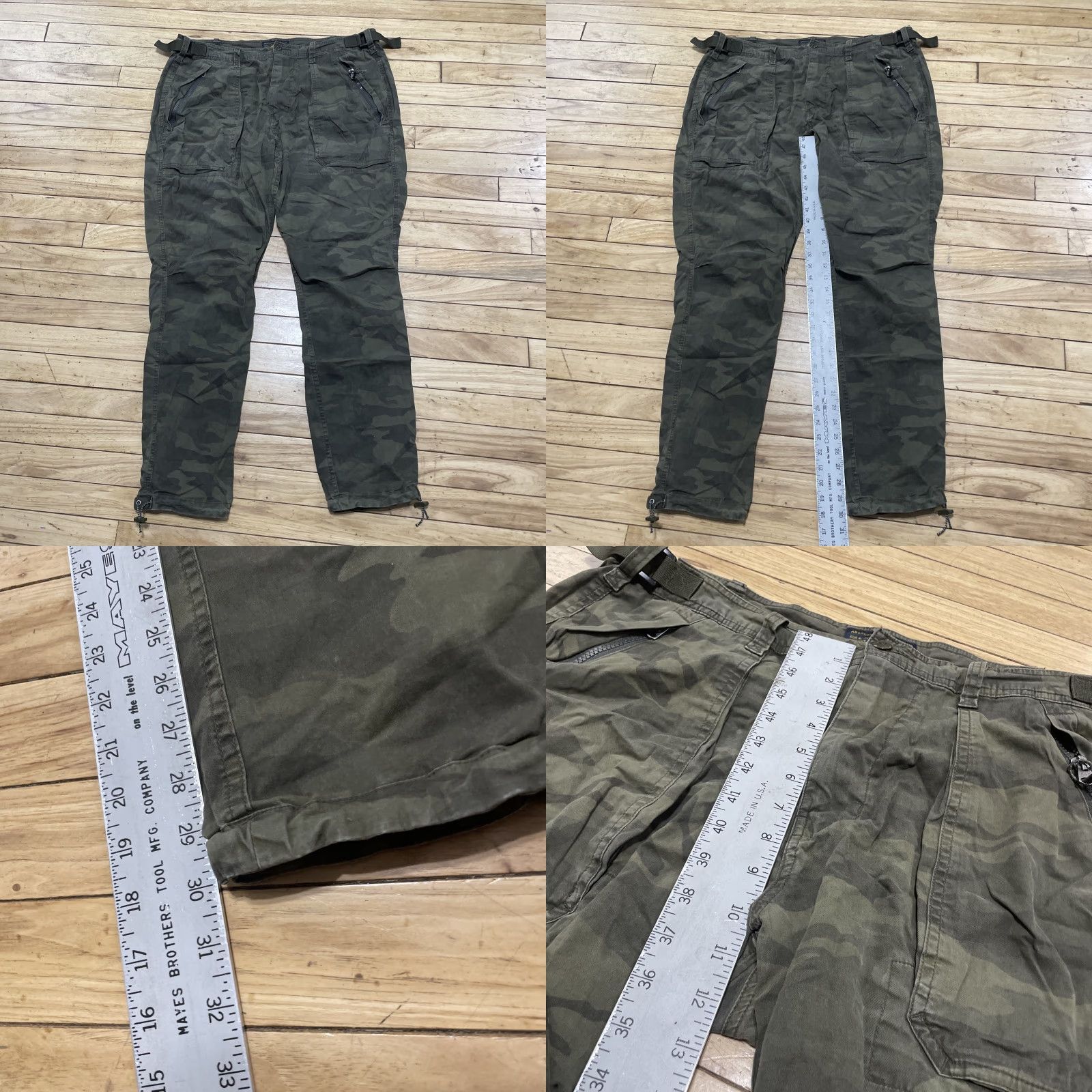 Abercrombie & Fitch VINTAGE Abercrombie & Fitch Military Camo Cargo Pants Men 36x32 Slim Straight Green Camouflage Cargo Pocket Zip Navy? Size US 36 / EU 52 - 10 Thumbnail