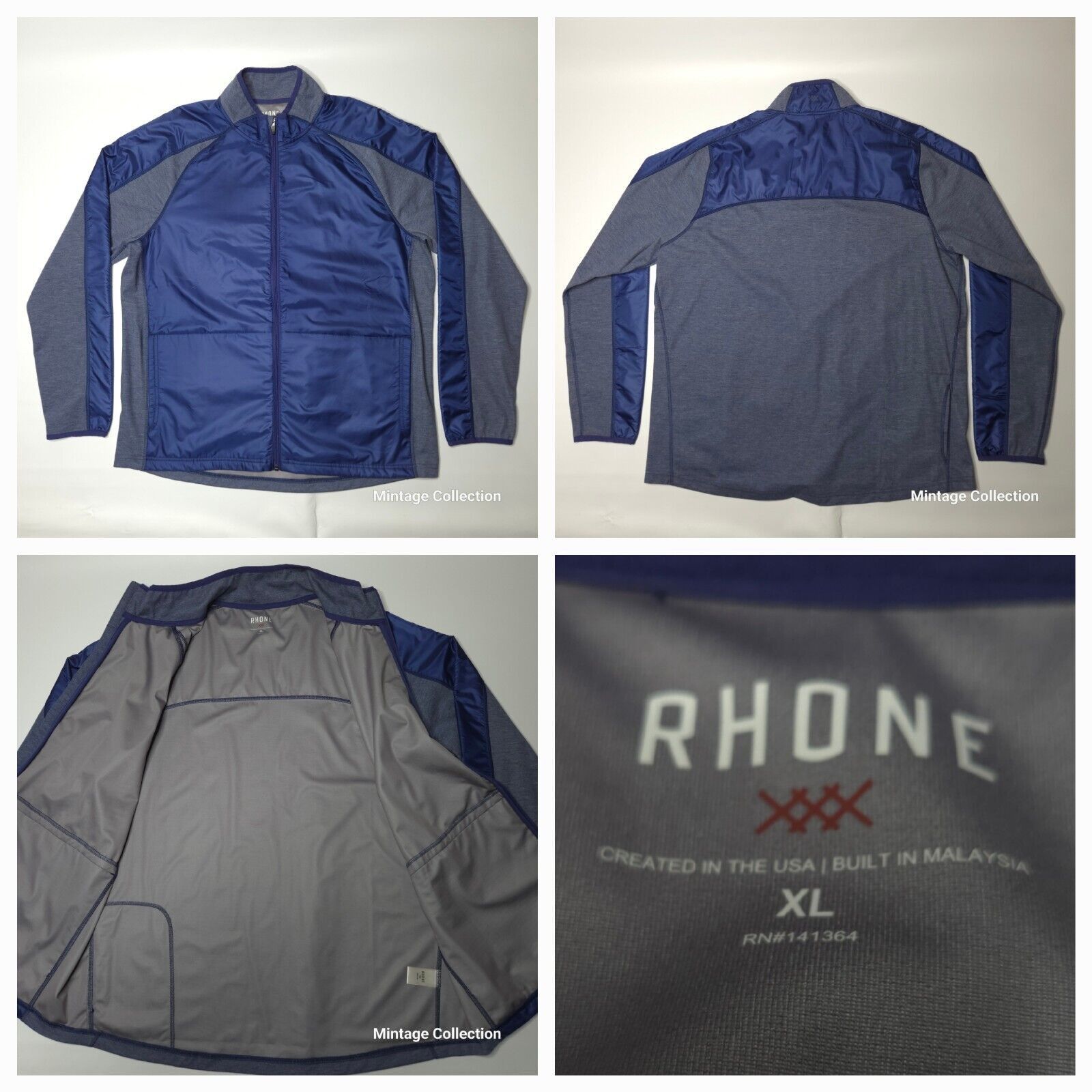 Rhone Rhone Tech Terry Full Zip Track Jacket Tasman Blue Gray XL Size US XL / EU 56 / 4 - 1 Thumbnail