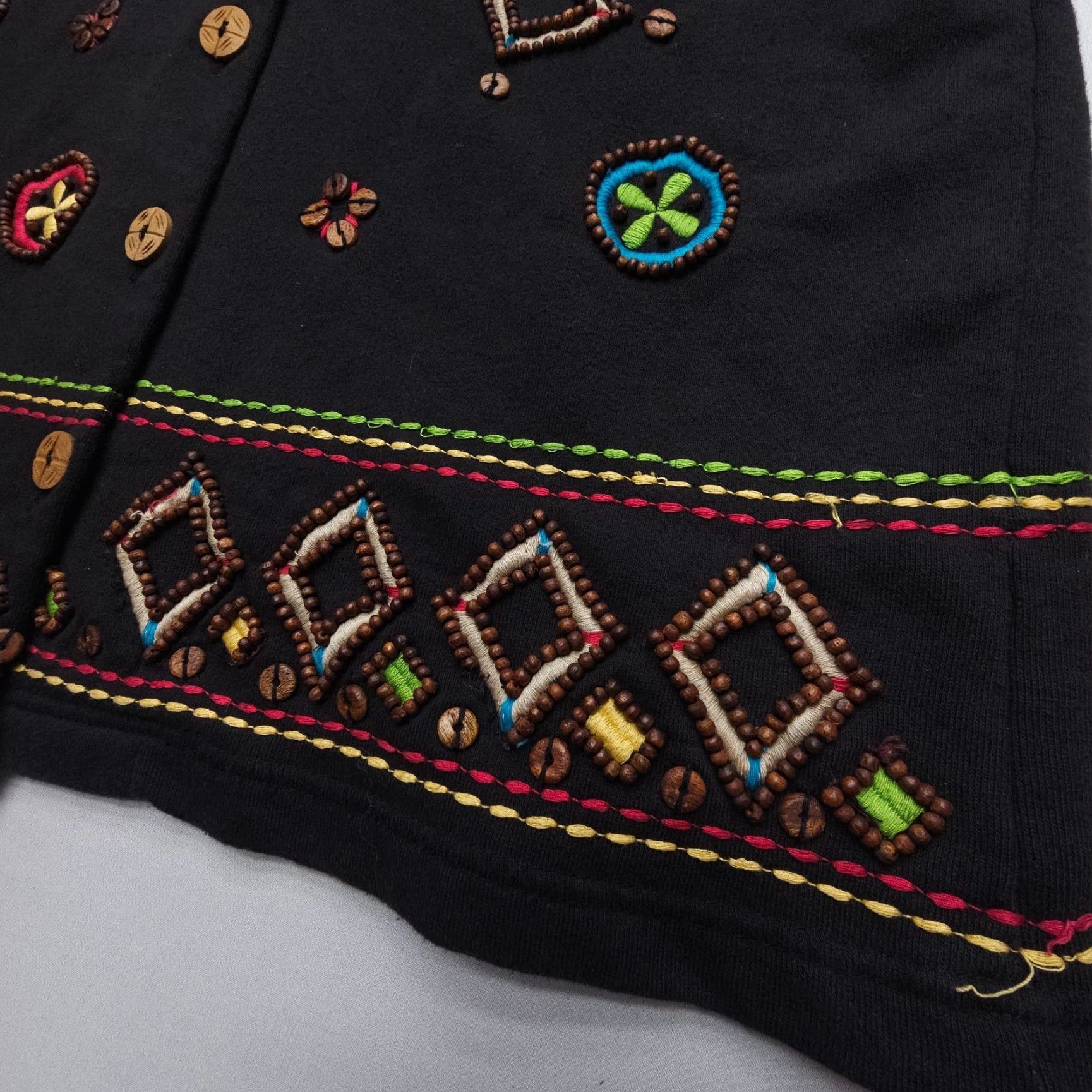 Coldwater Creek VINTAGE Coldwater Creek Button-Up Shirt Jacket Southwestern Geometric Beaded Embroidered Cotton Blend M Black Women Shirt/Jacket (Adult) M (Size) Size M / US 6-8 / IT 42-44 - 3 Thumbnail