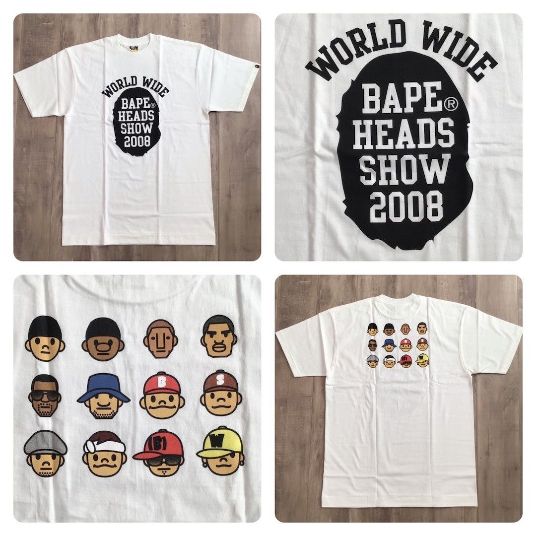 2008 BAPE HEADS SHOW T-shirt NIGO Pharrell Kanye West NERD