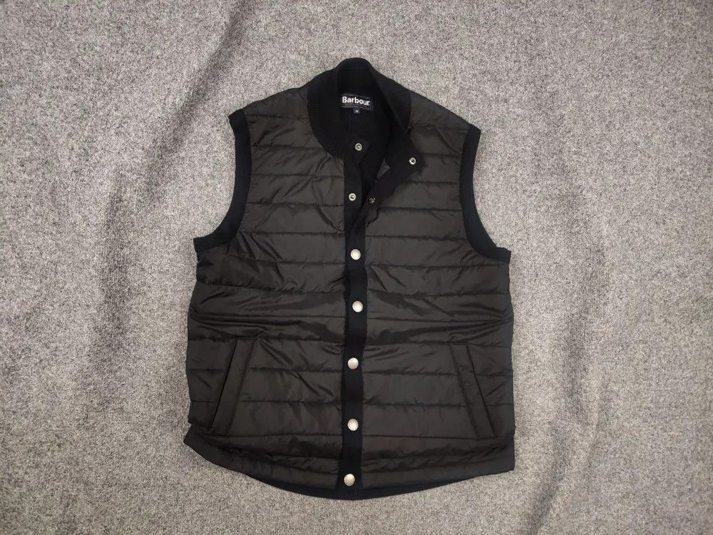 Barbour Barbour Black Quilted x knitted back Vest Button Jacket Size US M / EU 48-50 / 2 - 1 Thumbnail