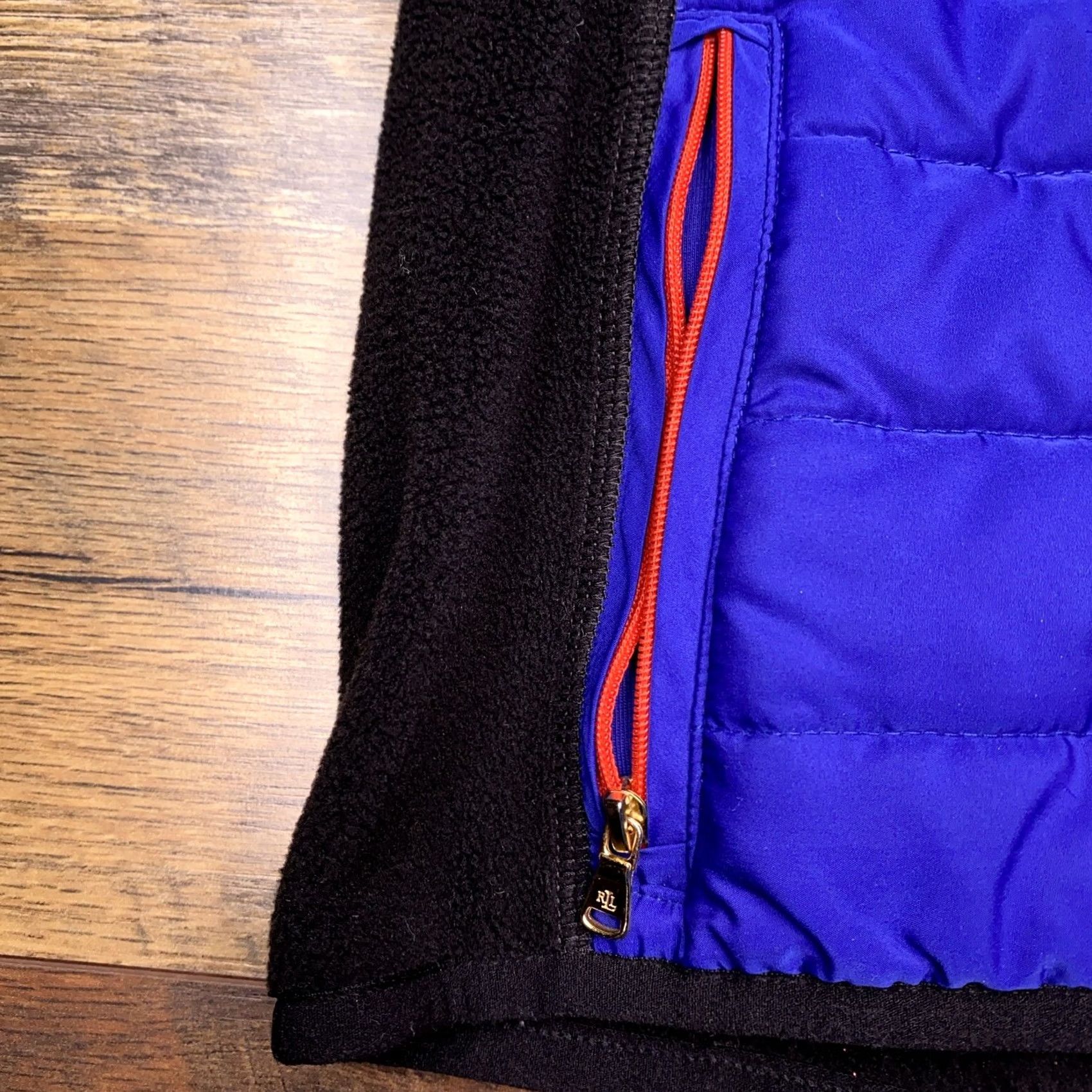 Ralph Lauren Lauren Ralph Lauren Jacket Fleece Large Blue Black Full Zip Quilted Size L / US 10 / IT 46 - 5 Thumbnail