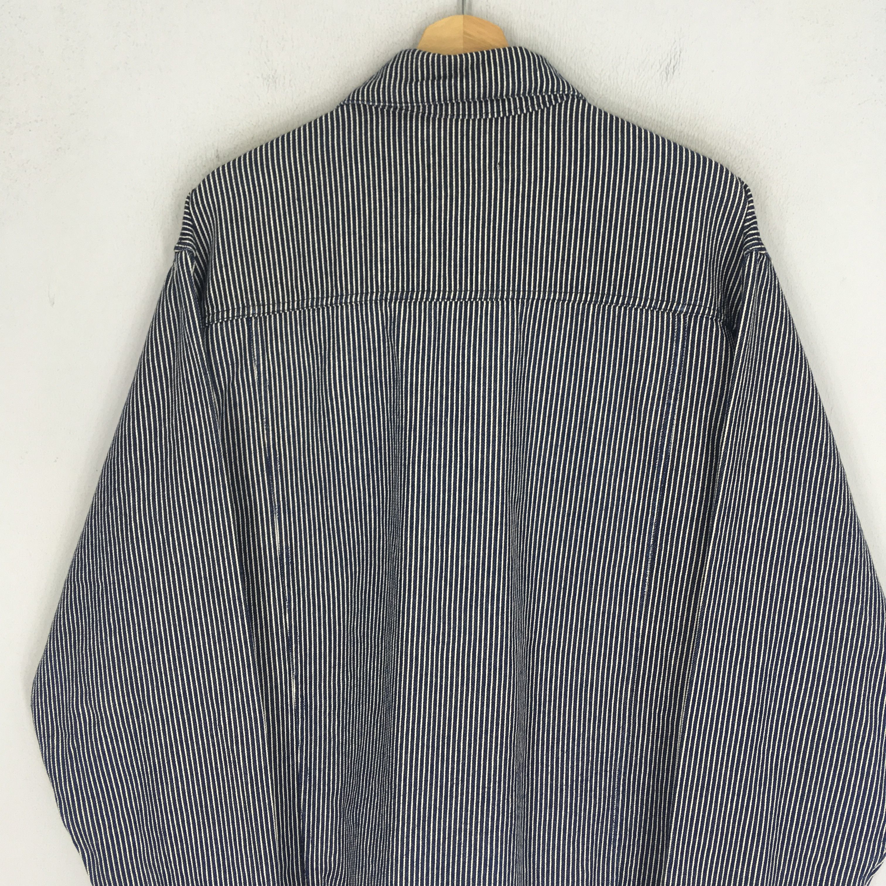 Vintage Vintage 90s American Denim Jacket Workwear Hickory Stripes Size US XL / EU 56 / 4 - 4 Thumbnail