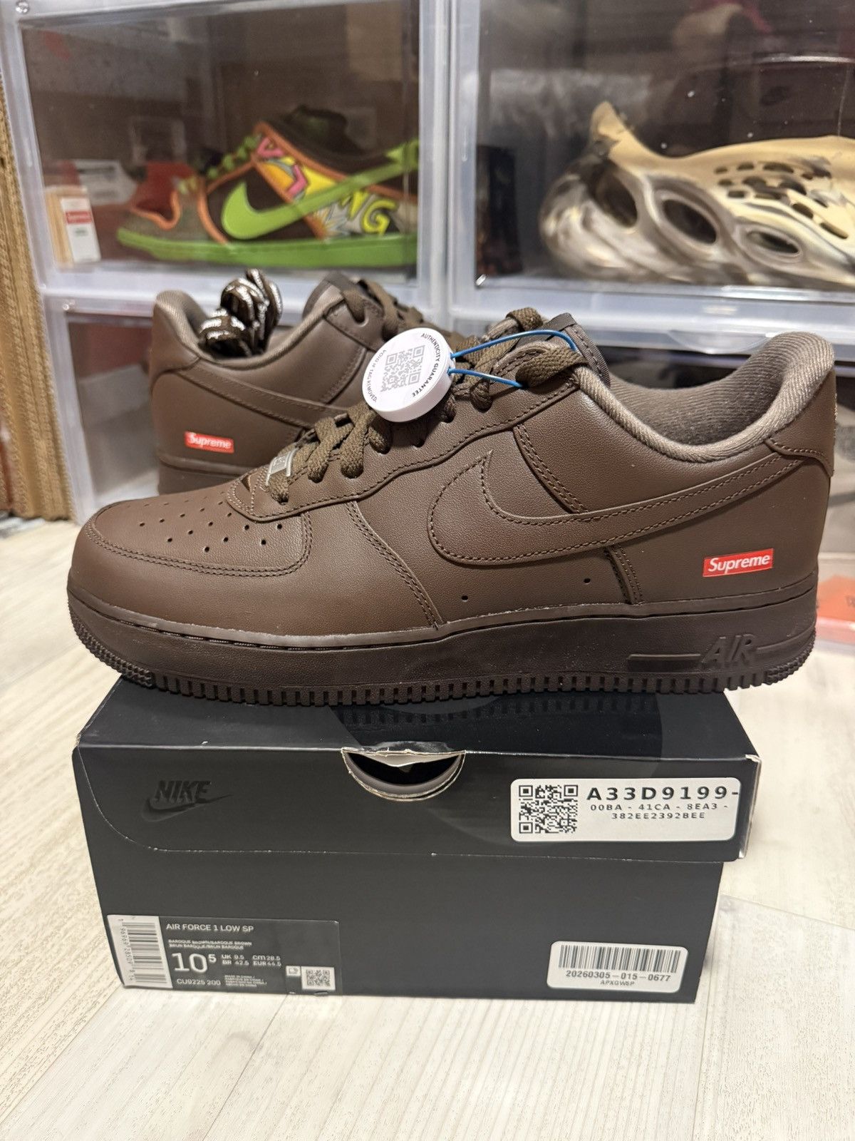 Nike × Supreme Nike x Supreme Air Force 1 Low Baroque Brown Size US 10.5 / EU 43-44 - 1 Thumbnail