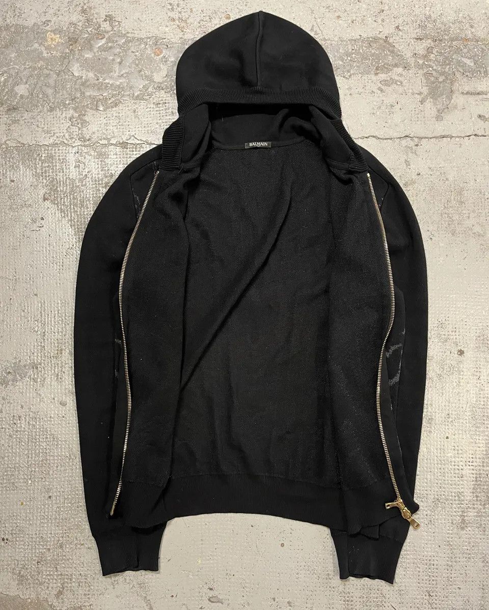 Balmain SS2017 Balmain Metallic Zip-Up Black Marble Effect Hoodie Size US L / EU 52-54 / 3 - 8 Thumbnail