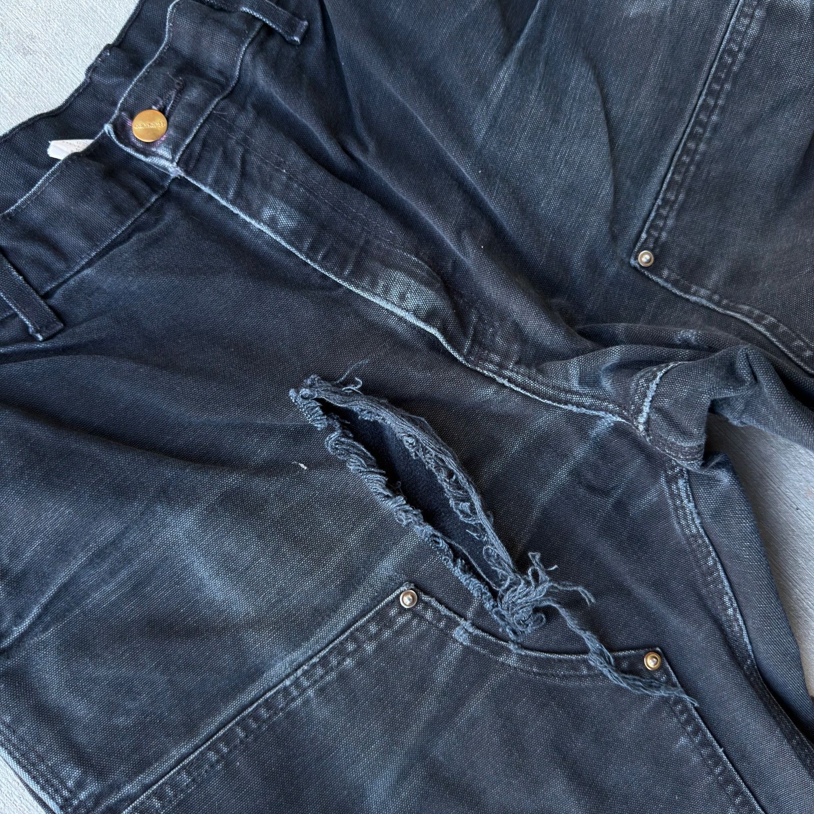 Carhartt × Vintage Vintage Y2K Carhartt black double knee work carpenter pants Size US 32 / EU 48 - 4 Thumbnail