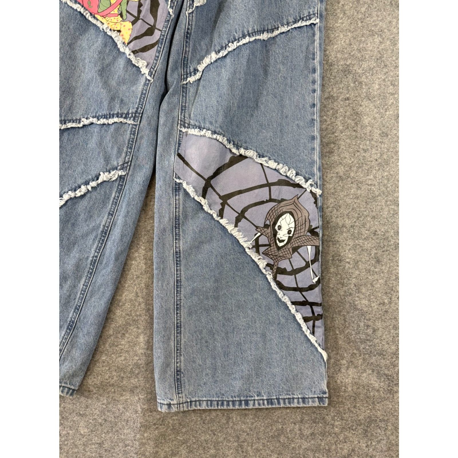 Hot Topic Hot Topic Coraline Jeans Womens 1 (26 x 32) Blue Denim Wide Leg Patchwork Charm Size 25" / US 0 / IT 36 - 2 Thumbnail
