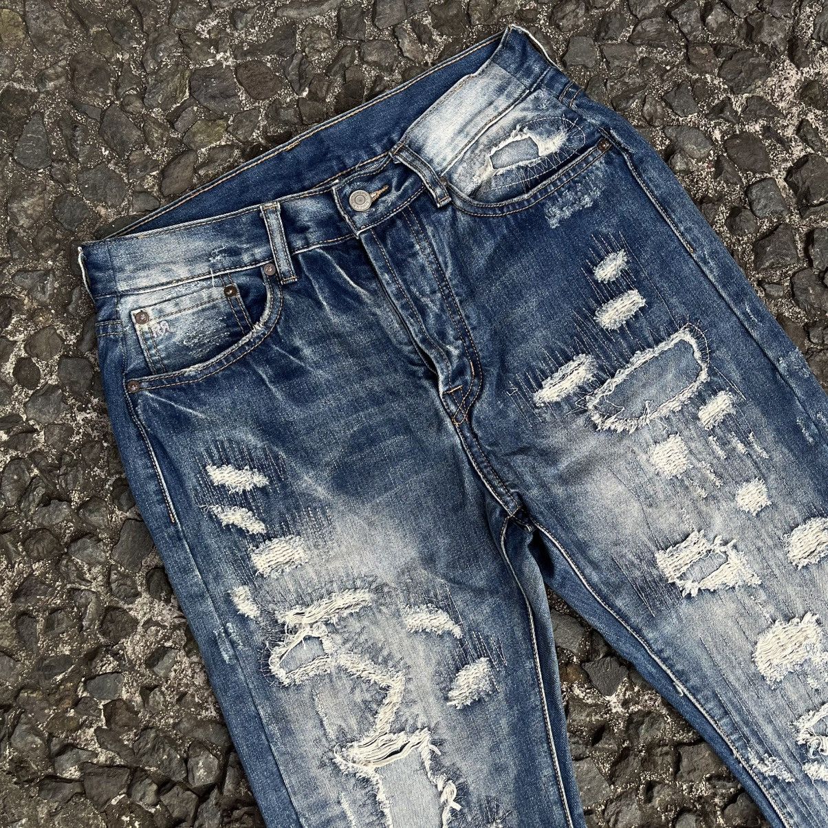 RRL Ralph Lauren Vintage Double RL Cut 528 Slim Boot Distressed Denim Size US 31 - 4 Thumbnail